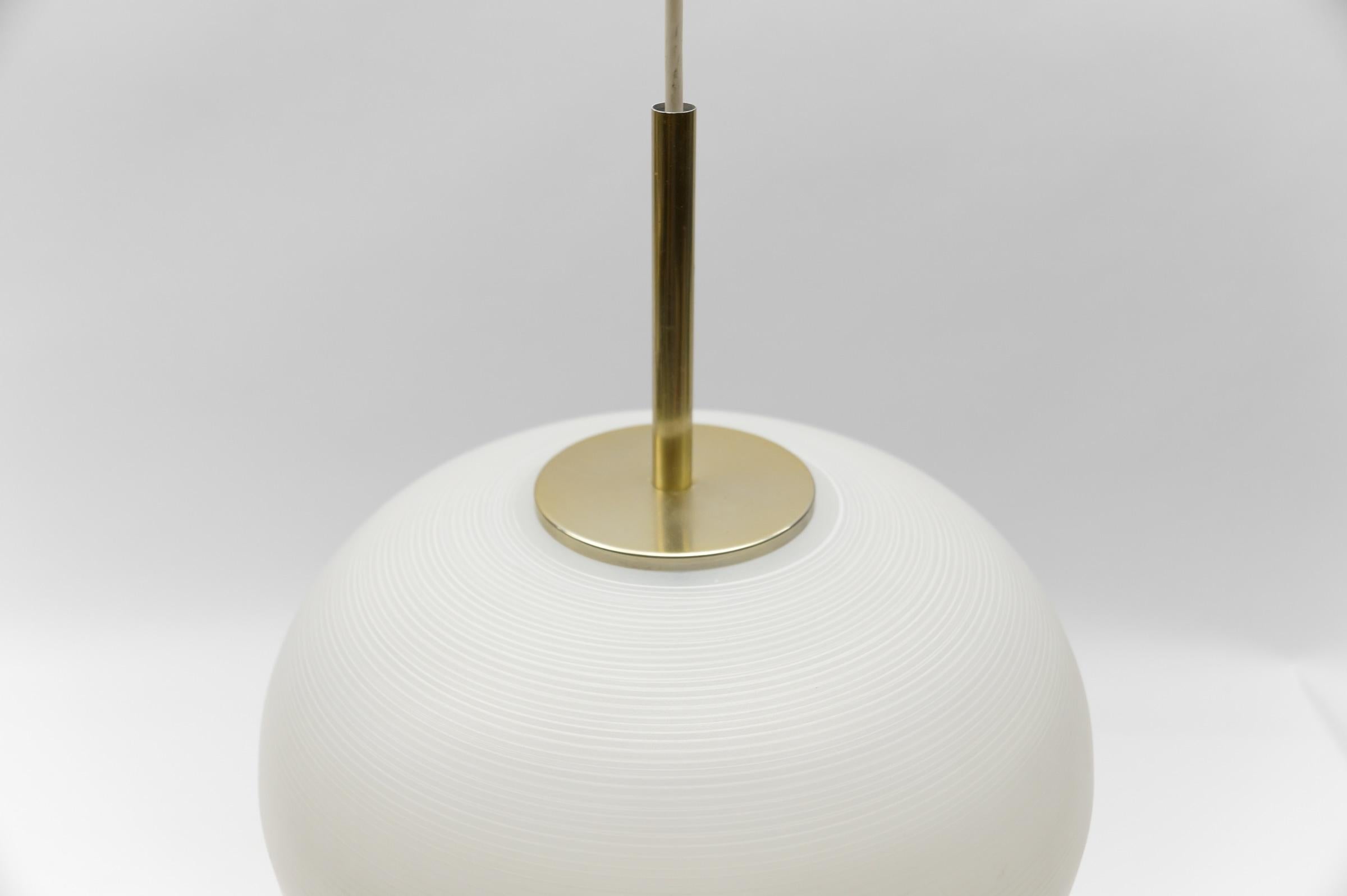 Mid Century Modern Opaline Glass Ball Pendant Lamp by Doria, 1960s Germany For Sale 5
