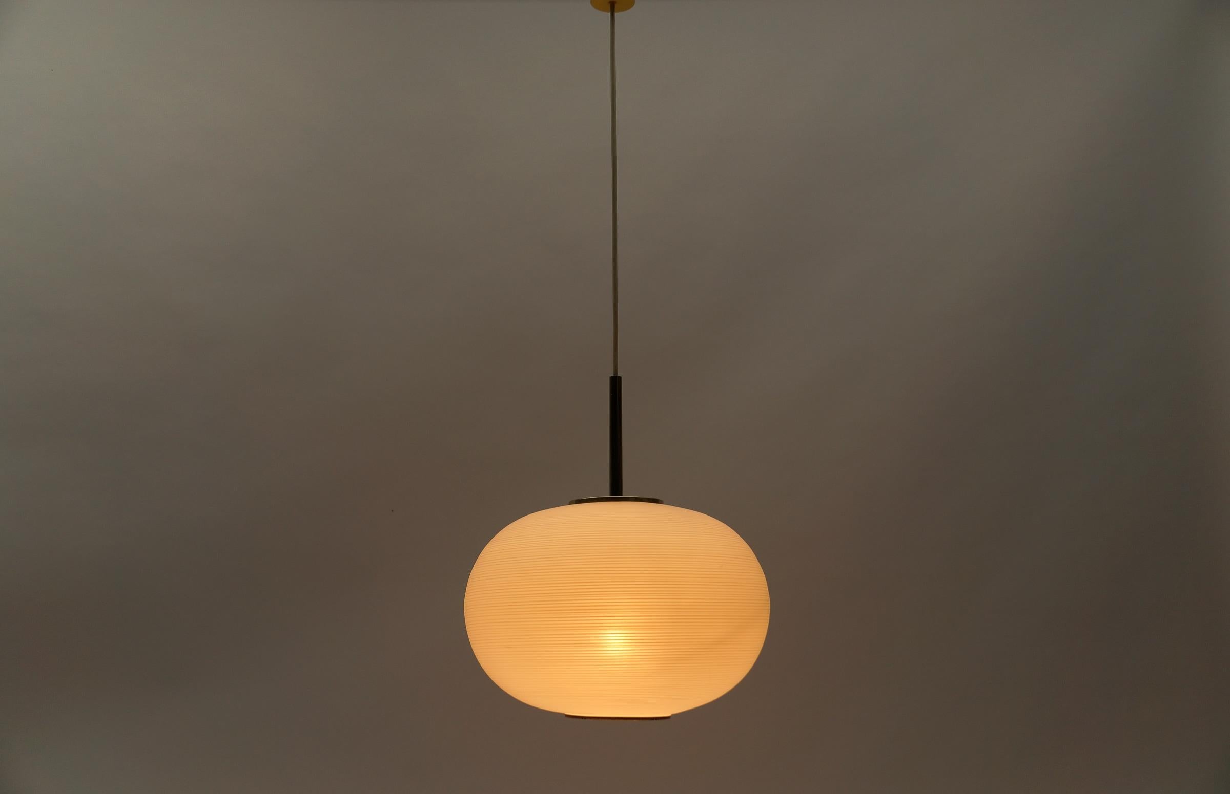 Mid-Century Modern Mid Century Modern Opaline Glass Ball Pendant Lamp by Doria, 1960s Germany For Sale