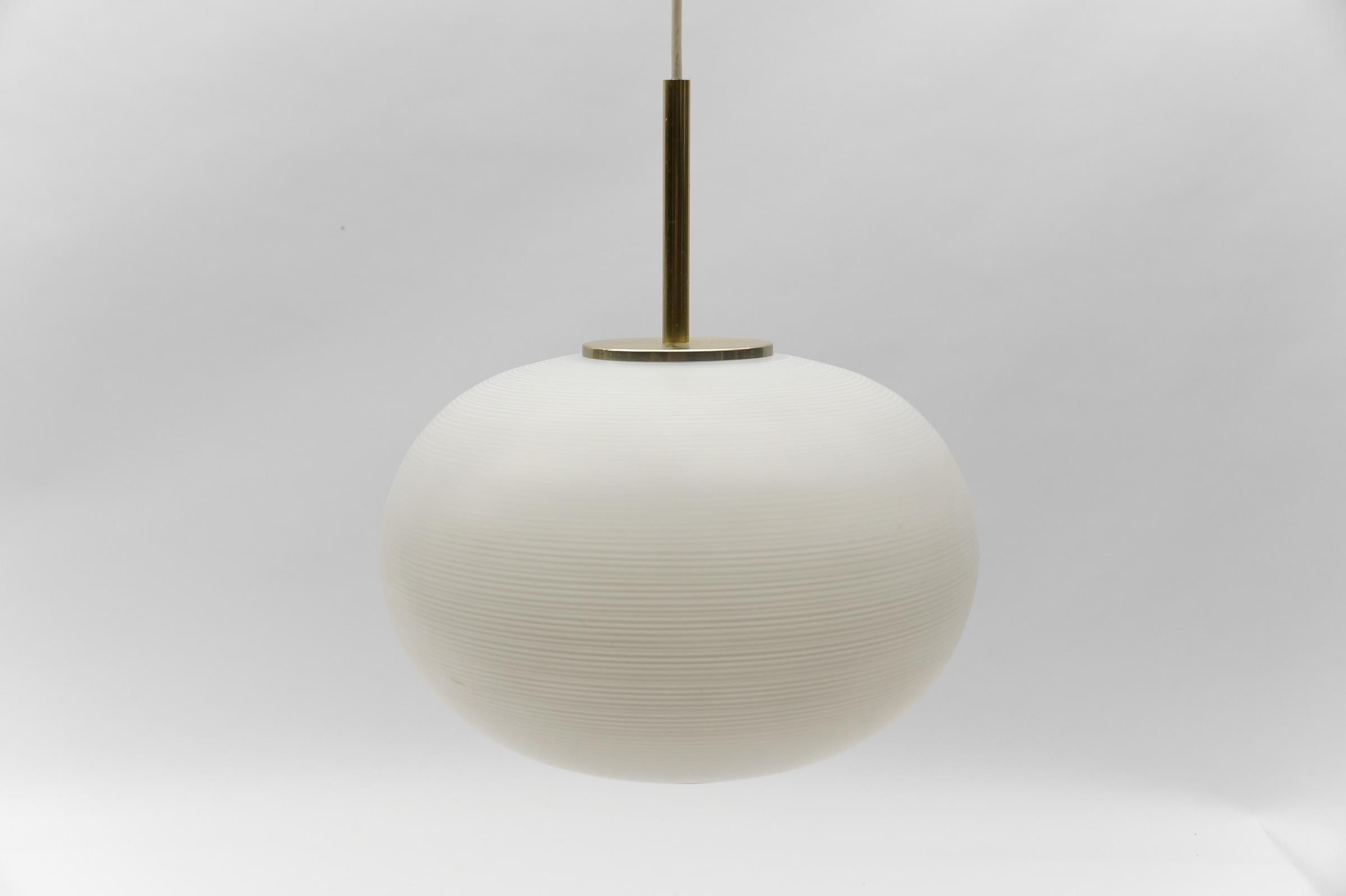 Mid-20th Century Mid Century Modern Opaline Glass Ball Pendant Lamp by Doria, 1960s Germany For Sale