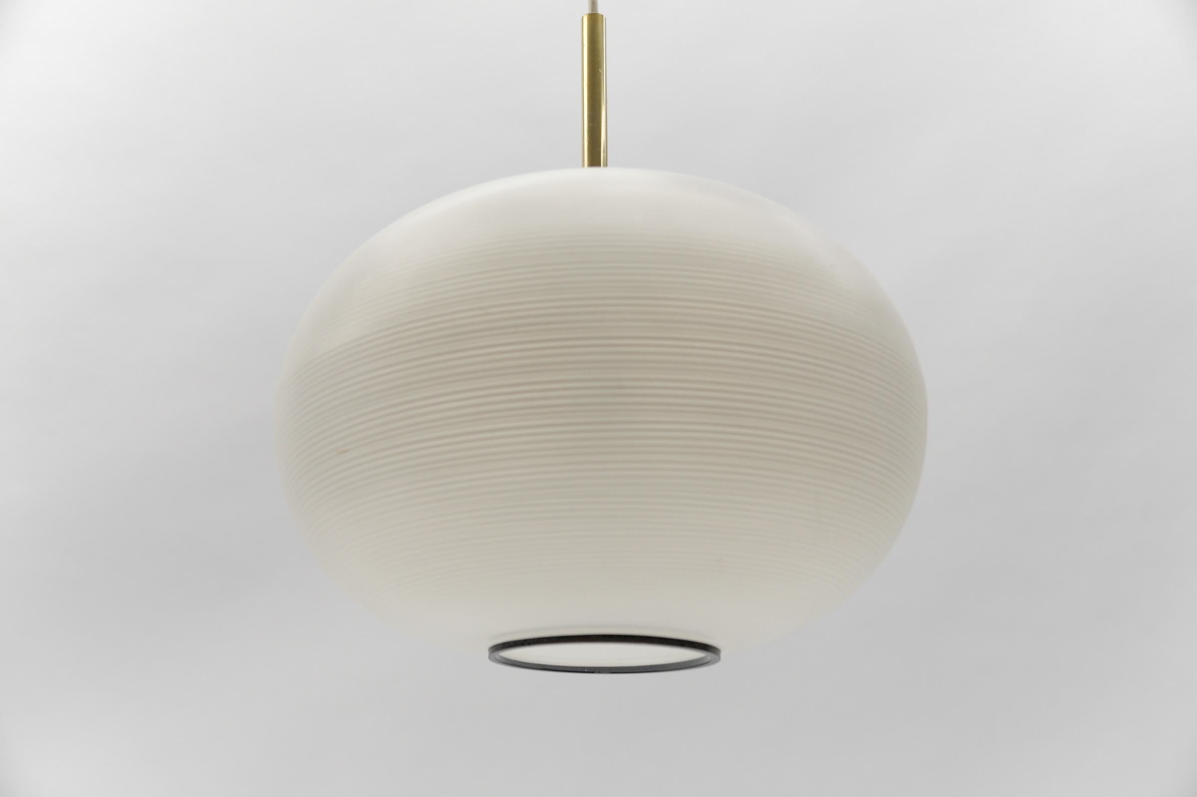 Mid Century Modern Opaline Glass Ball Pendant Lamp by Doria, 1960s Germany For Sale 2