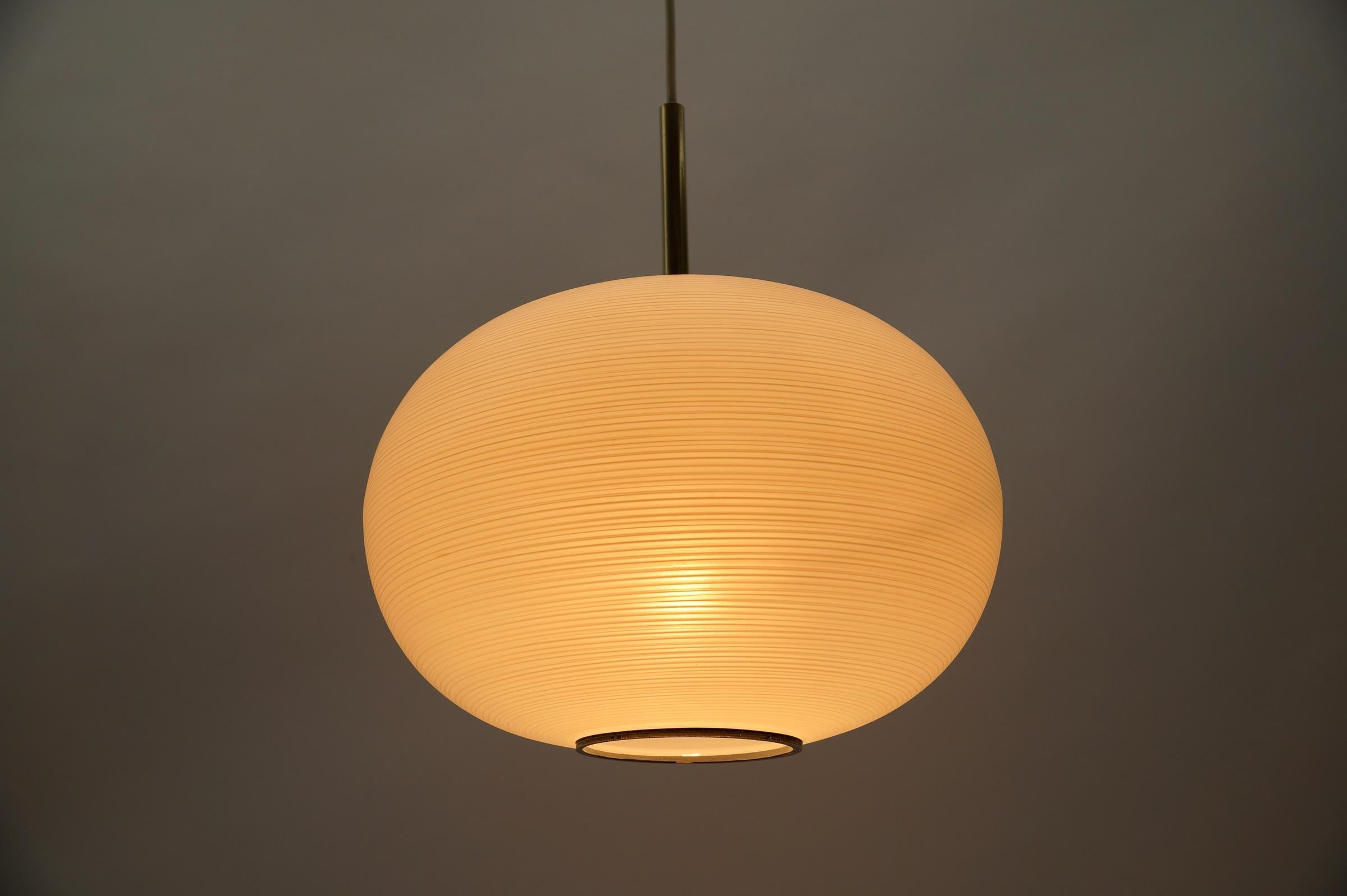 Mid Century Modern Opaline Glass Ball Pendant Lamp by Doria, 1960s Germany For Sale 3