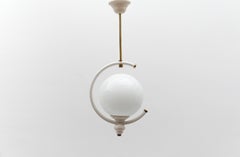 Lámpara de techo de cristal opalino moderna de mediados de siglo, años 60 Italia