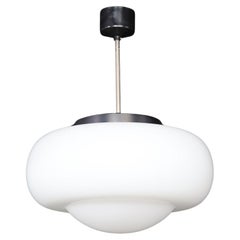 Mid-Century Modern Opaline Glass Pendant Lamp, Czechoslovakia, 1960s