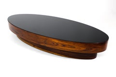 Mid-Century Modern Opaline Glass-Top Oval Center Table, Brazil 1960s