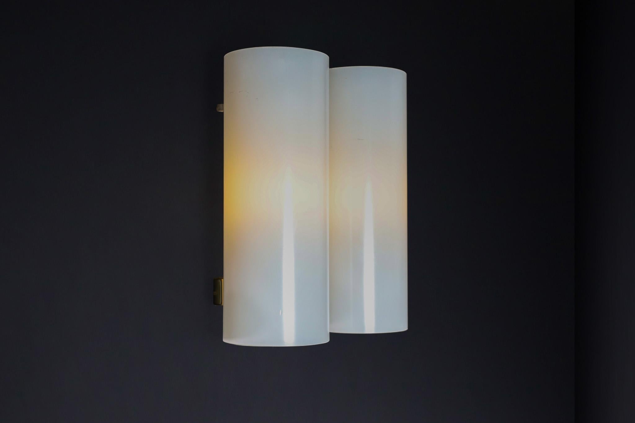 Mid-Century Modern Opaline Glass Wall light by Doria Leuchten, Germany 1960s For Sale 5