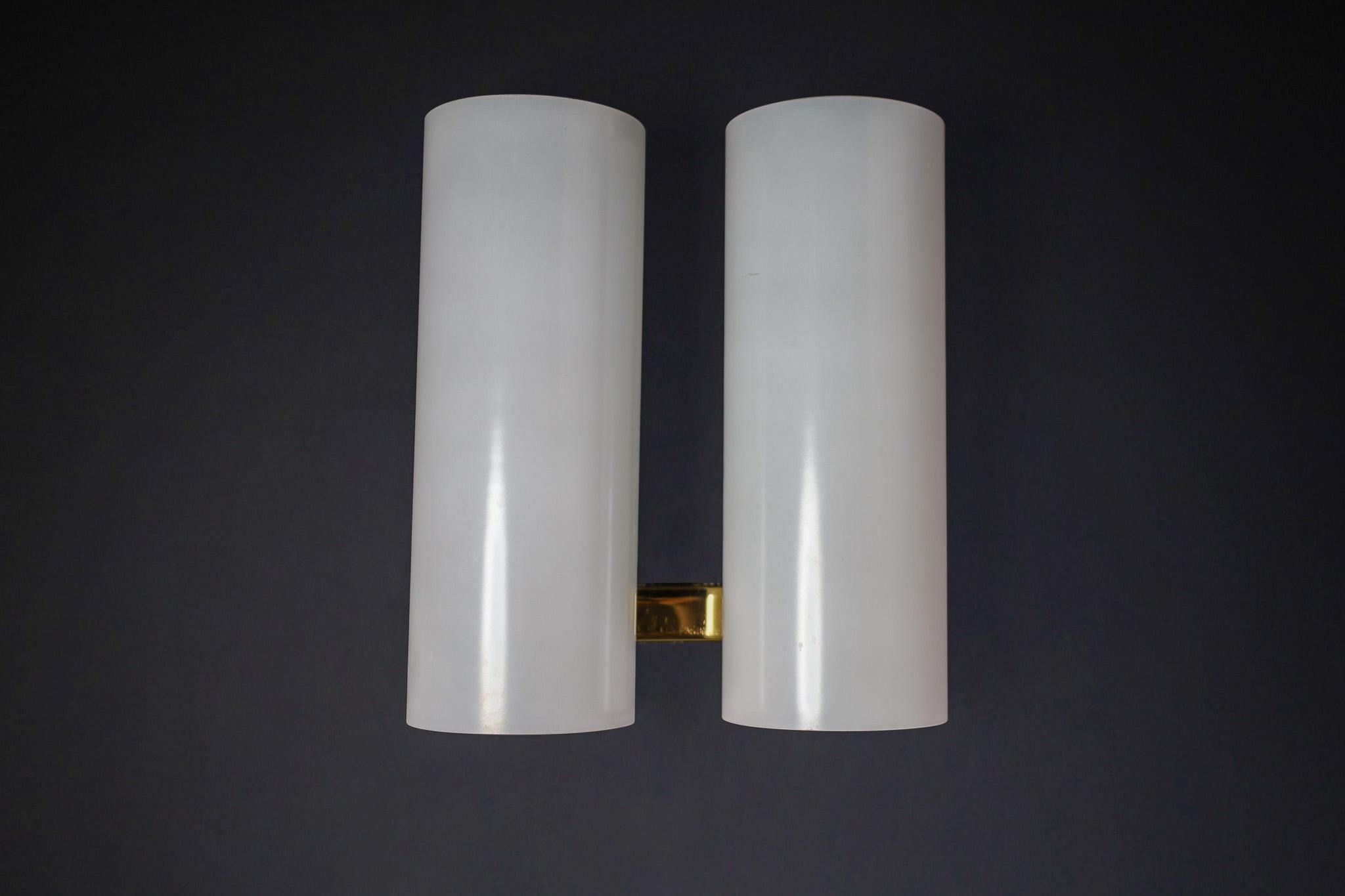 Mid-Century Modern Opaline Glass Wall light by Doria Leuchten, Germany 1960s For Sale 6