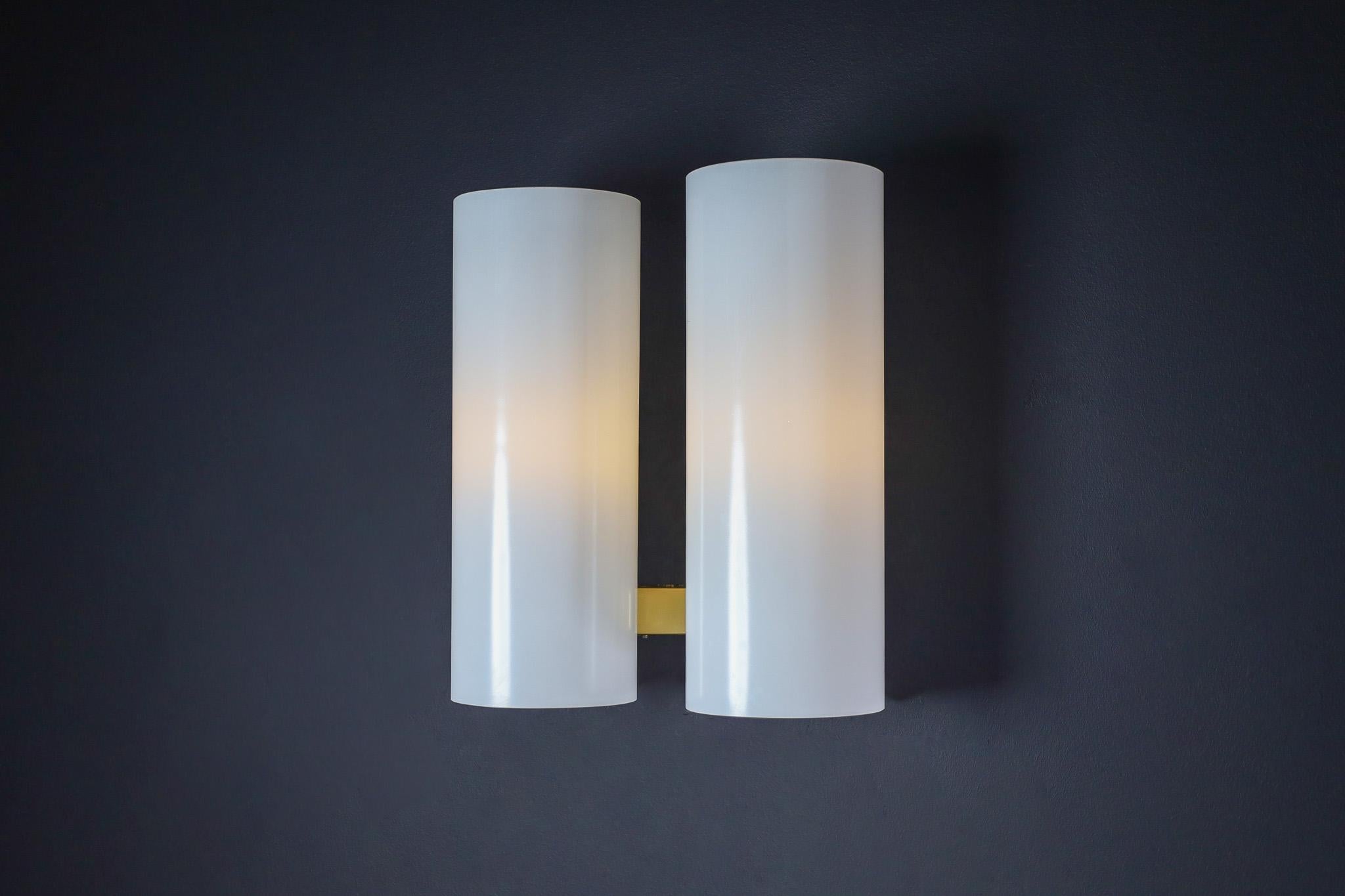Mid-Century Modern Opaline Glass Wall light by Doria Leuchten, Germany 1960s For Sale 1