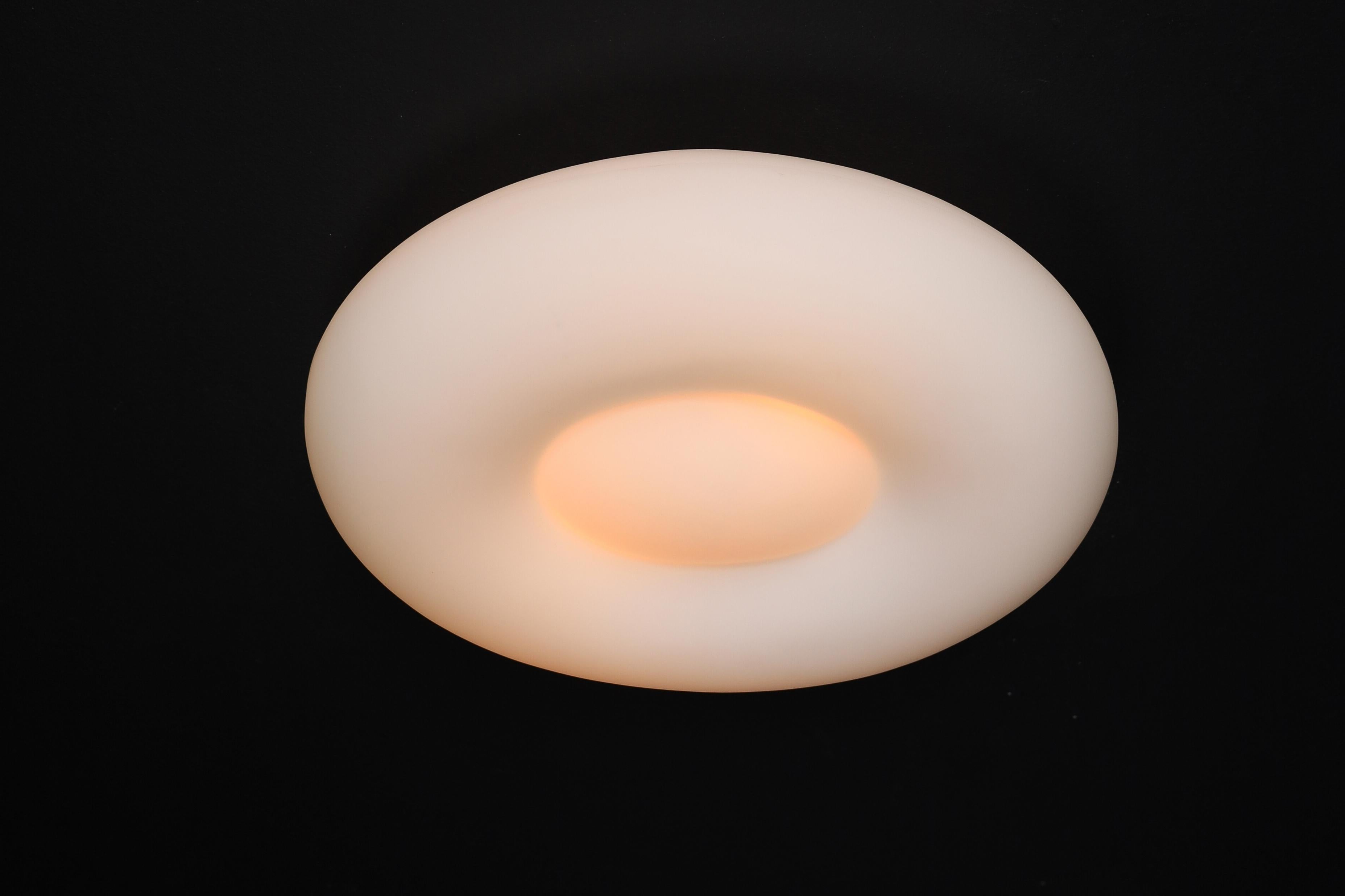 Late 20th Century Mid-Century Modern Opaline Glass Wall or Ceiling Lights, Italy, 1970s For Sale