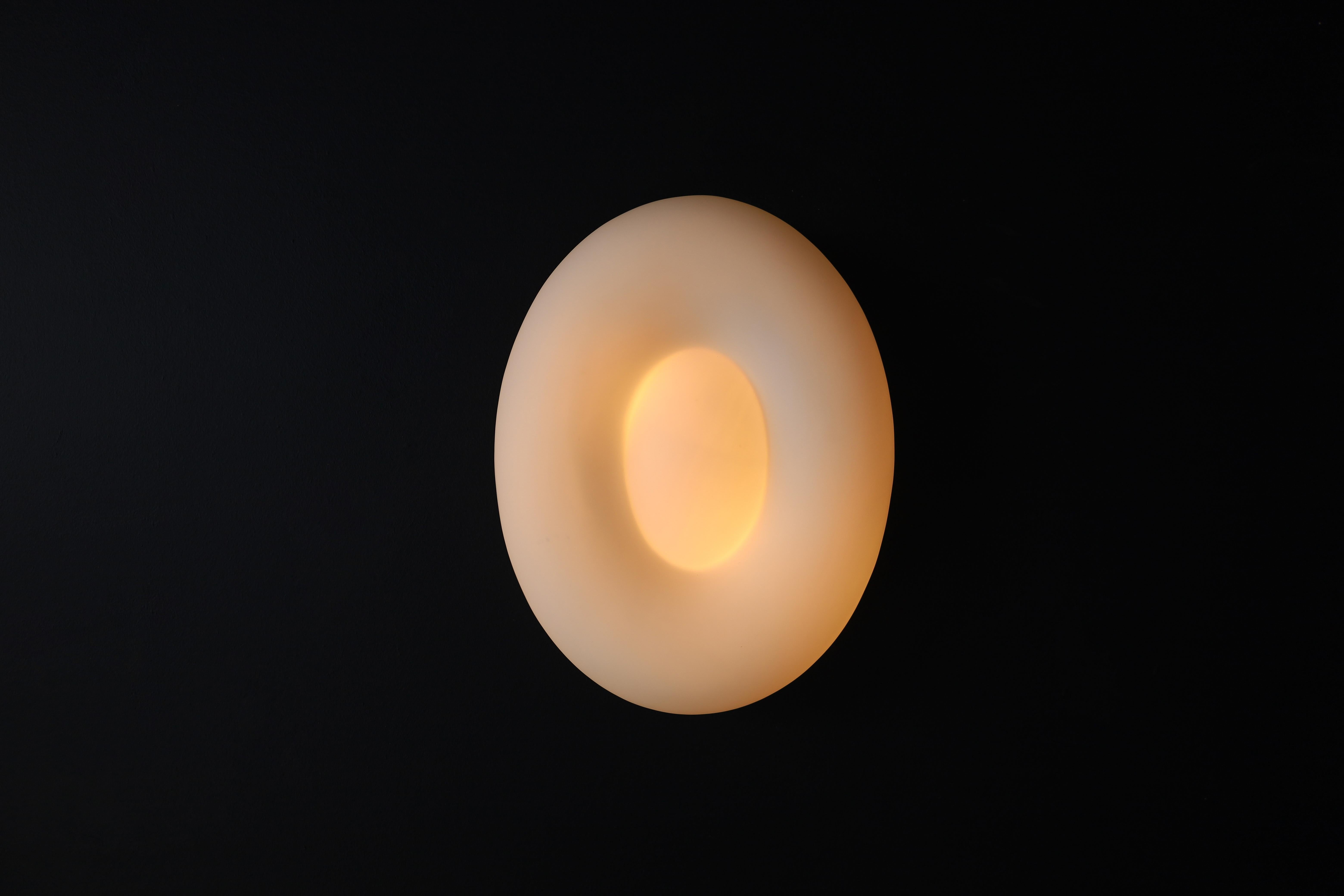 Metal Mid-Century Modern Opaline Glass Wall or Ceiling Lights, Italy, 1970s For Sale
