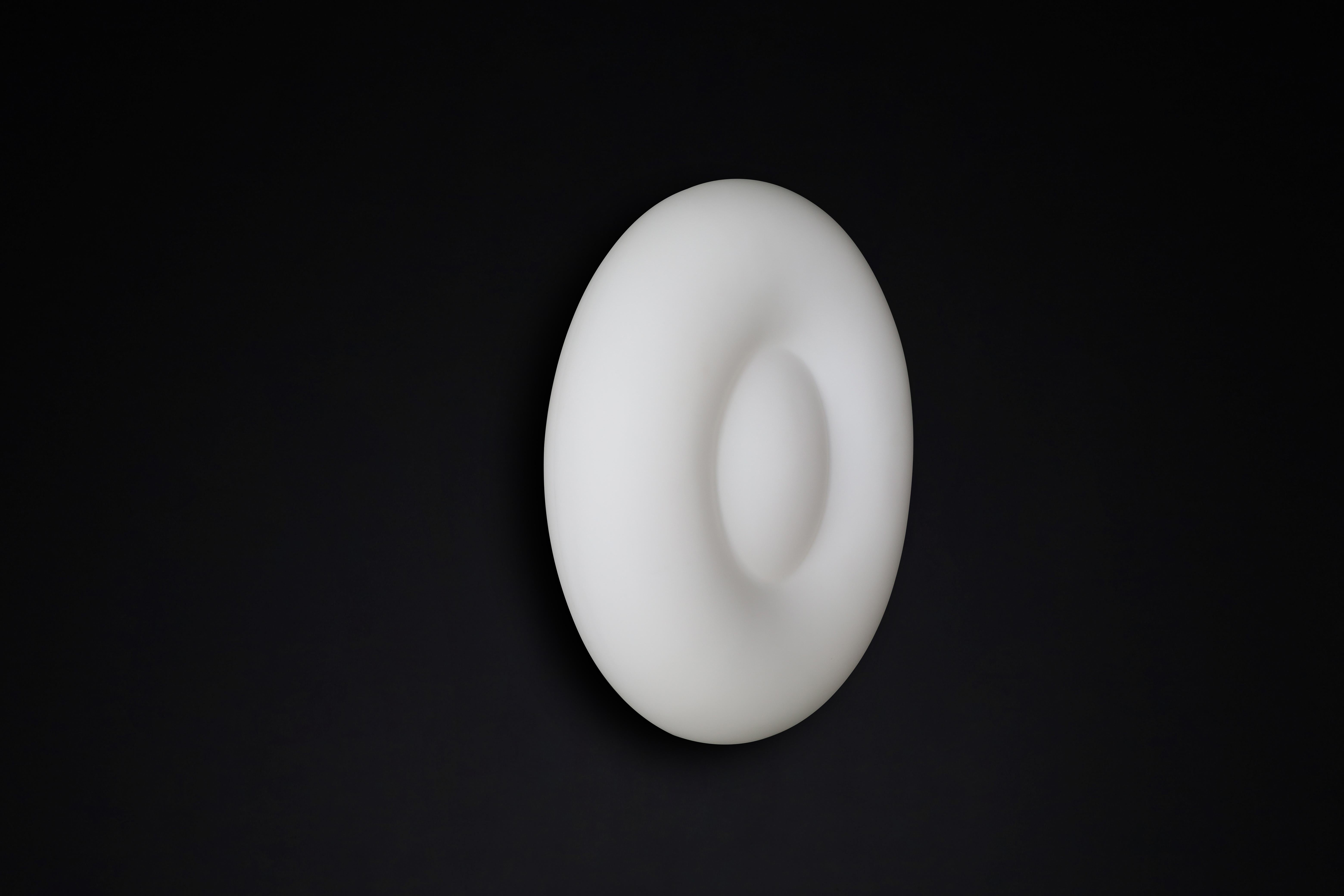 Mid-Century Modern Opaline Glass Wall or Ceiling Lights, Italy, 1970s For Sale 1