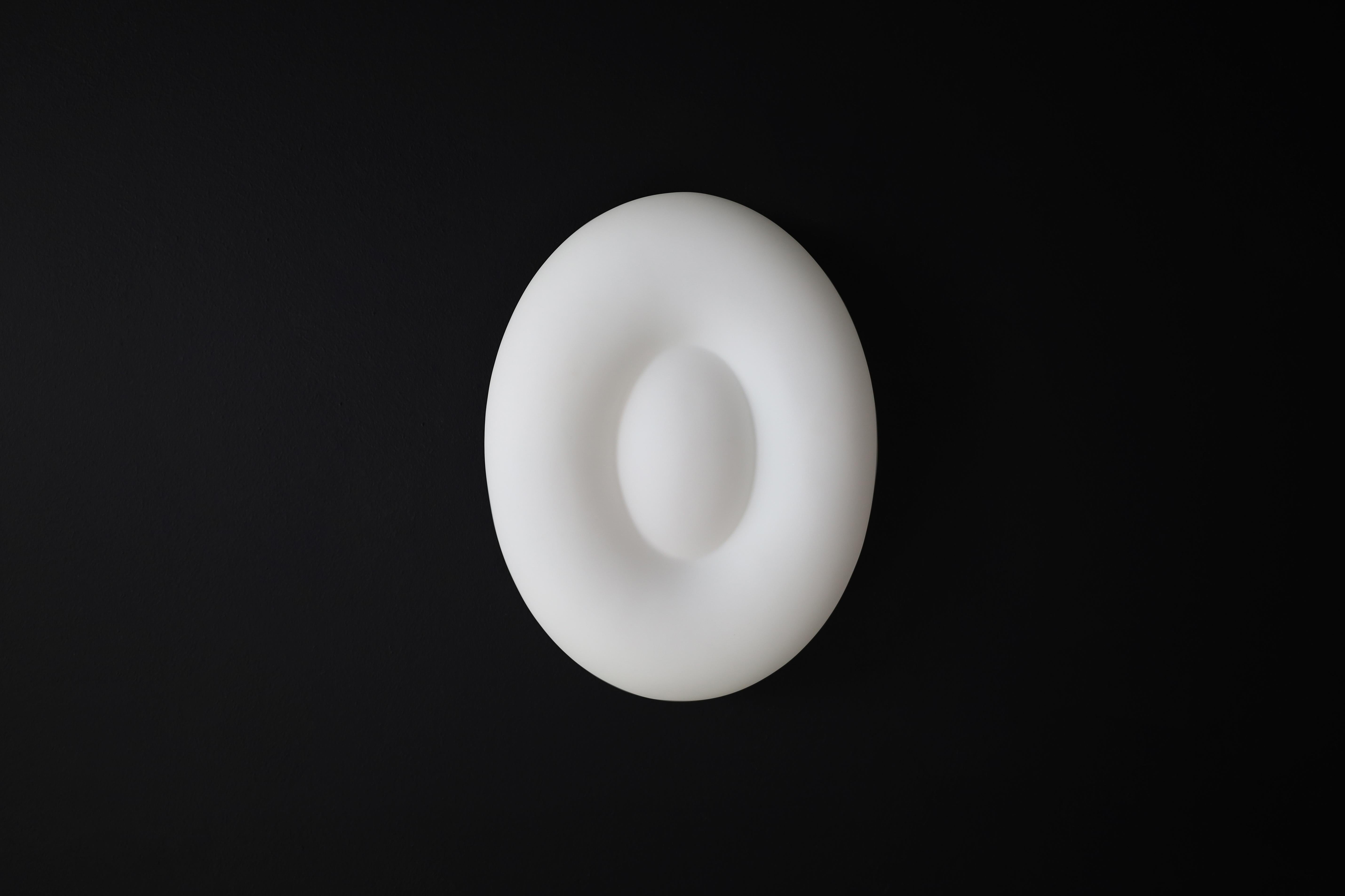 Mid-Century Modern Opaline Glass Wall or Ceiling Lights, Italy, 1970s For Sale 3