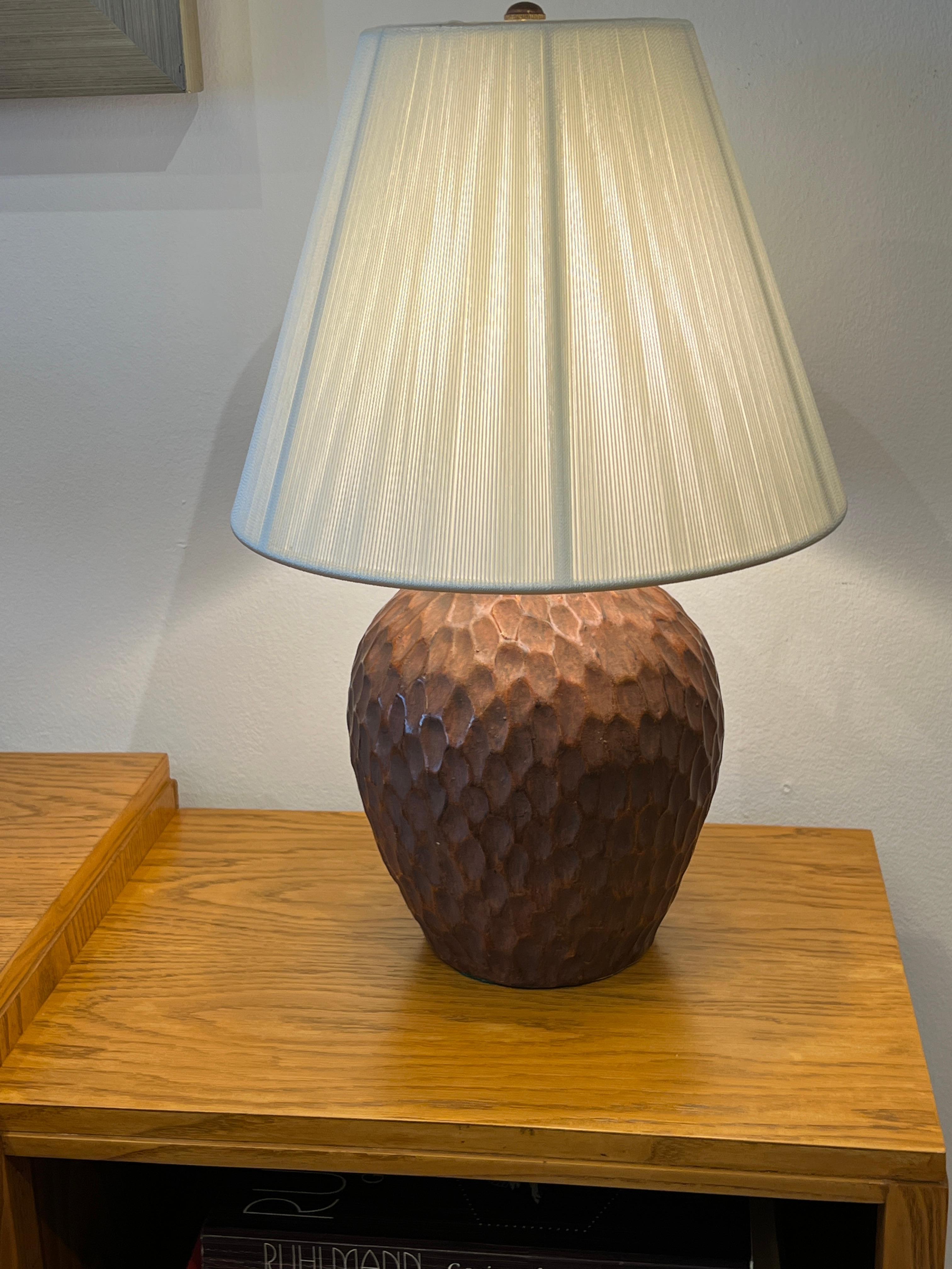 Mid-Century Modern Opaque Maroon Matelée Table Lamp For Sale 5