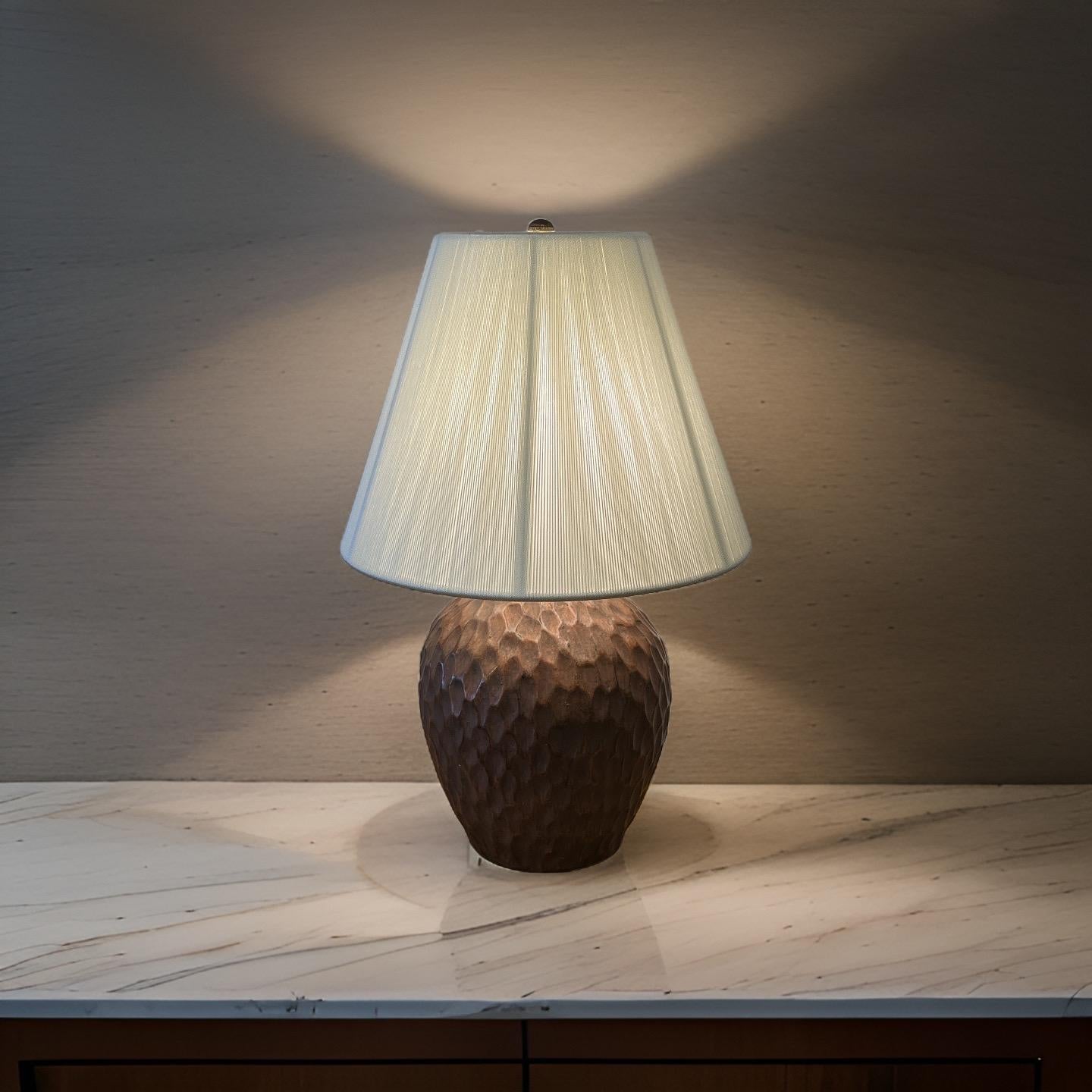 Mid-Century Modern Opaque Maroon Matelée Table Lamp For Sale 2