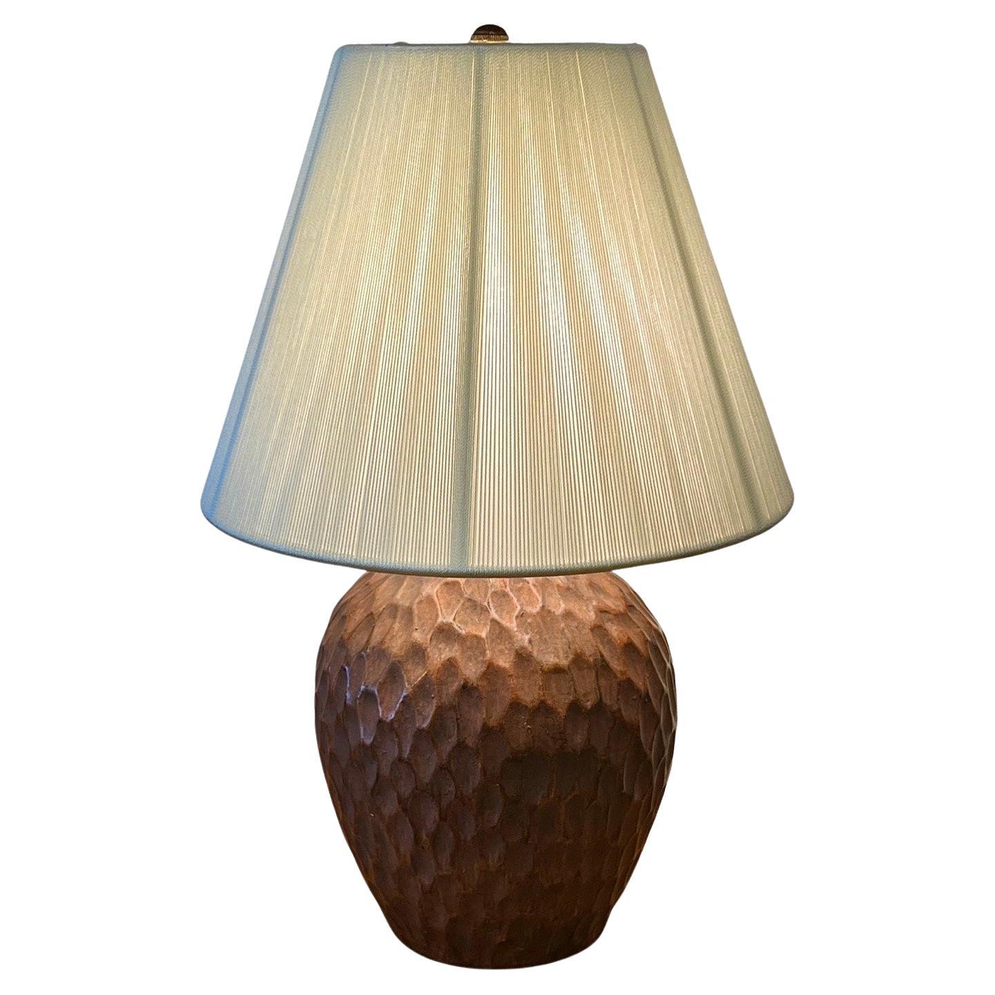 Lampada da tavolo opaca marrone matelée moderna di metà secolo