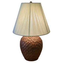 Mid-Century Modern Opaque Maroon Matelée Table Lamp