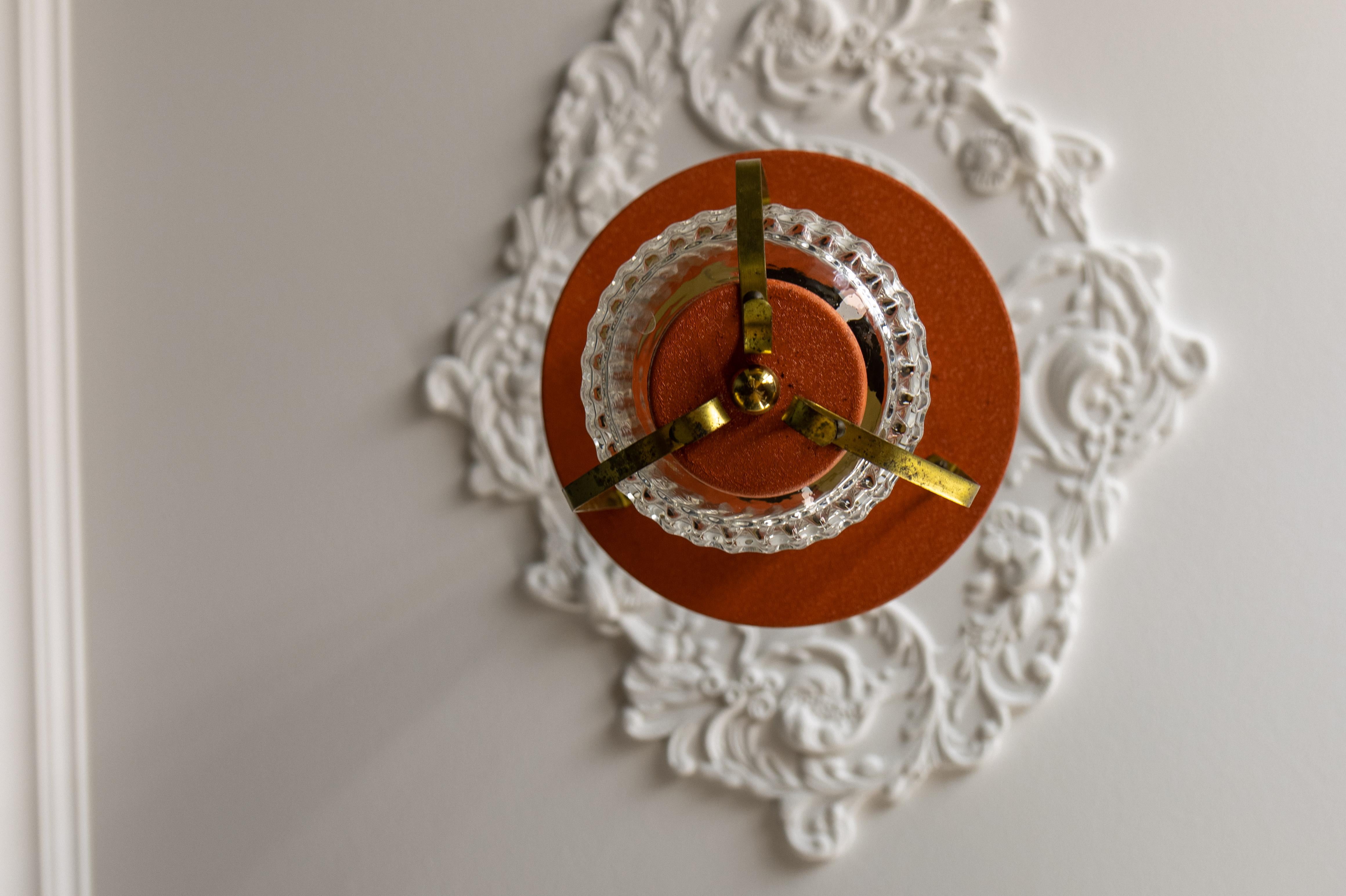 Mid-Century Modern Orange and Brass Lantern Pendant Light, Germany, 1950s For Sale 1