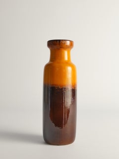 Mid-Century Modern Orange and Brown Fat Lava Vase, By Scheurich, Germany 1970's