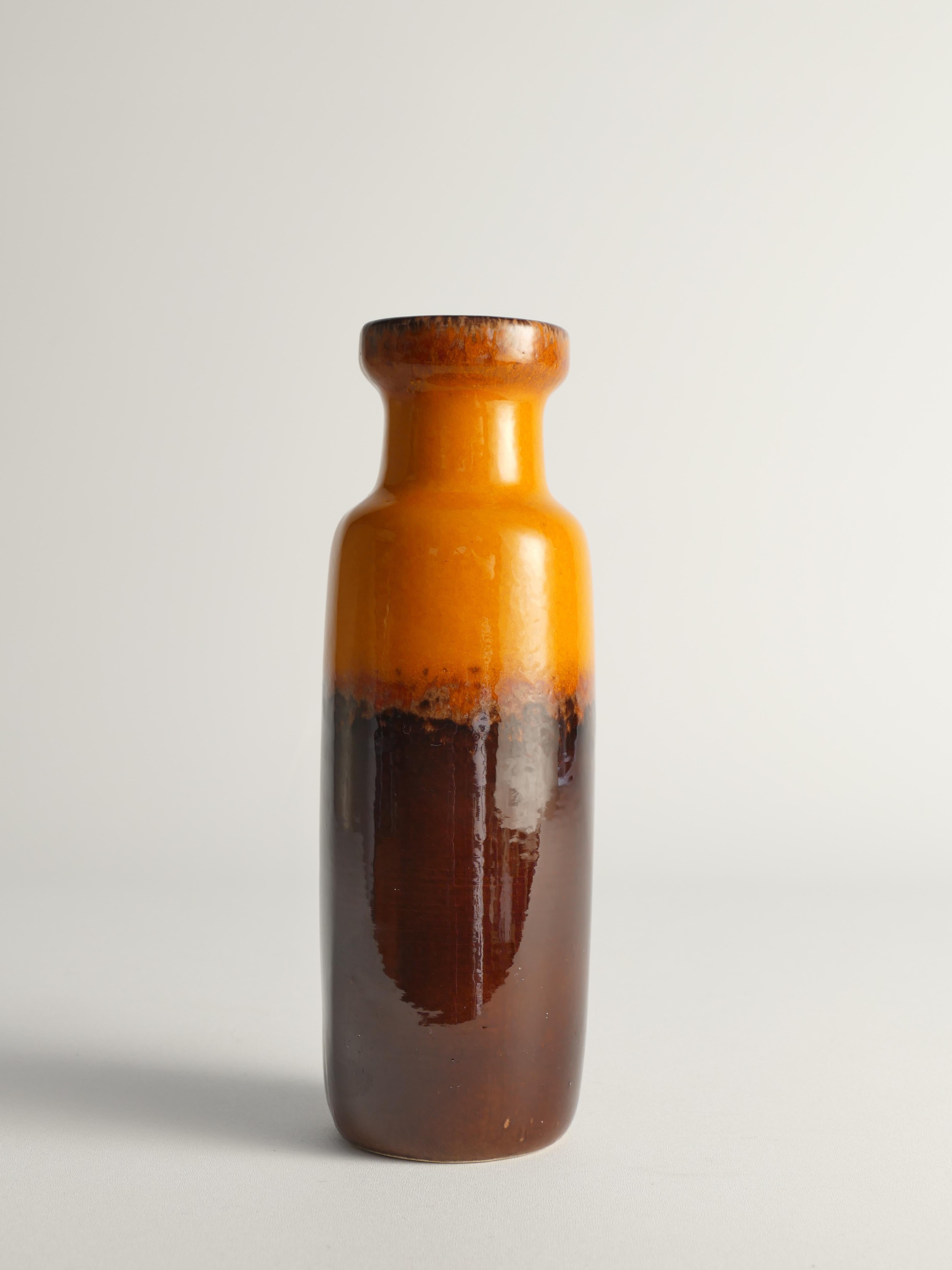 Tedesco Vaso in lava grassa arancione e marrone di Scheurich, Germania, anni '70. in vendita