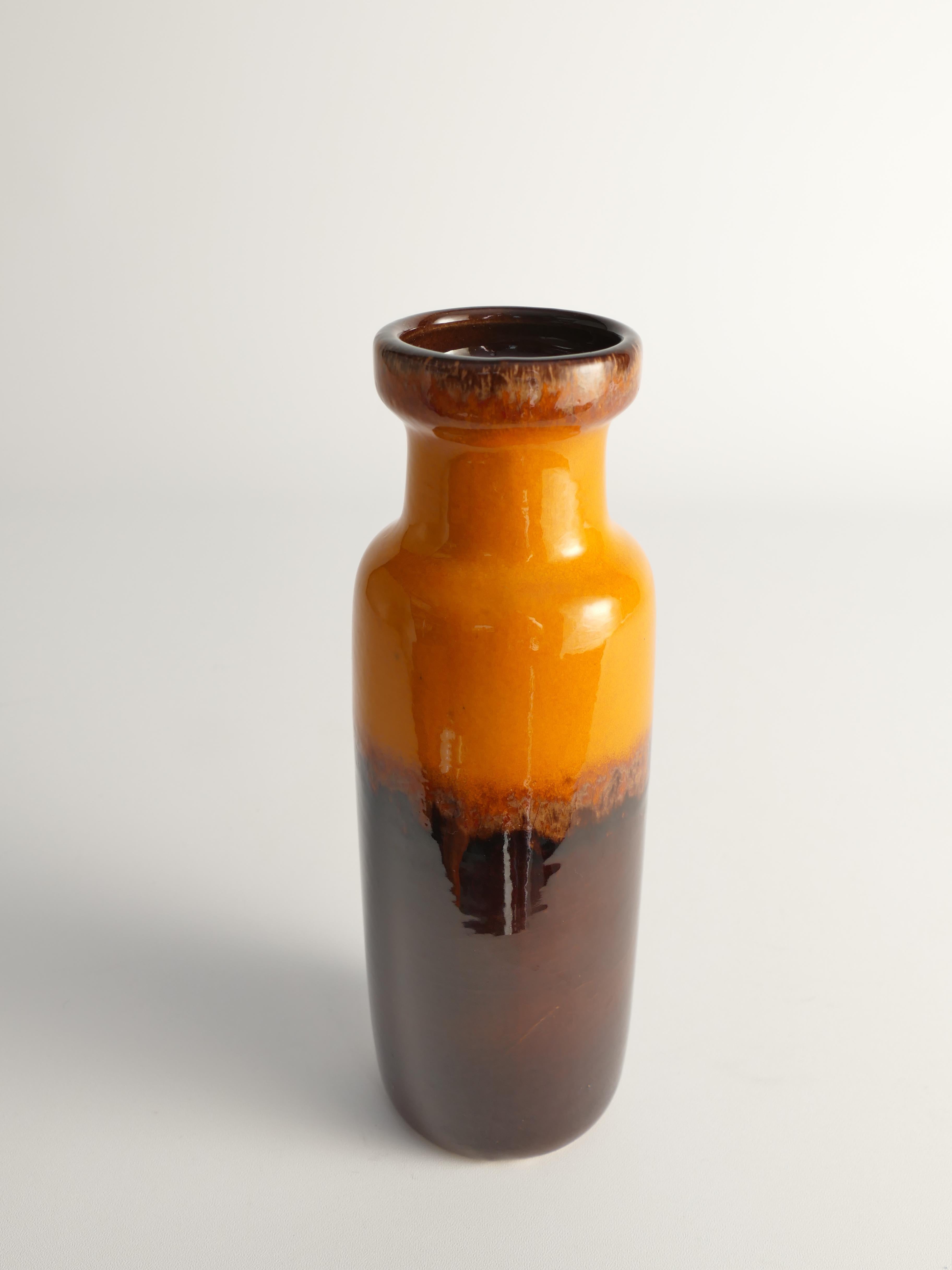 Fine XX secolo Vaso in lava grassa arancione e marrone di Scheurich, Germania, anni '70. in vendita
