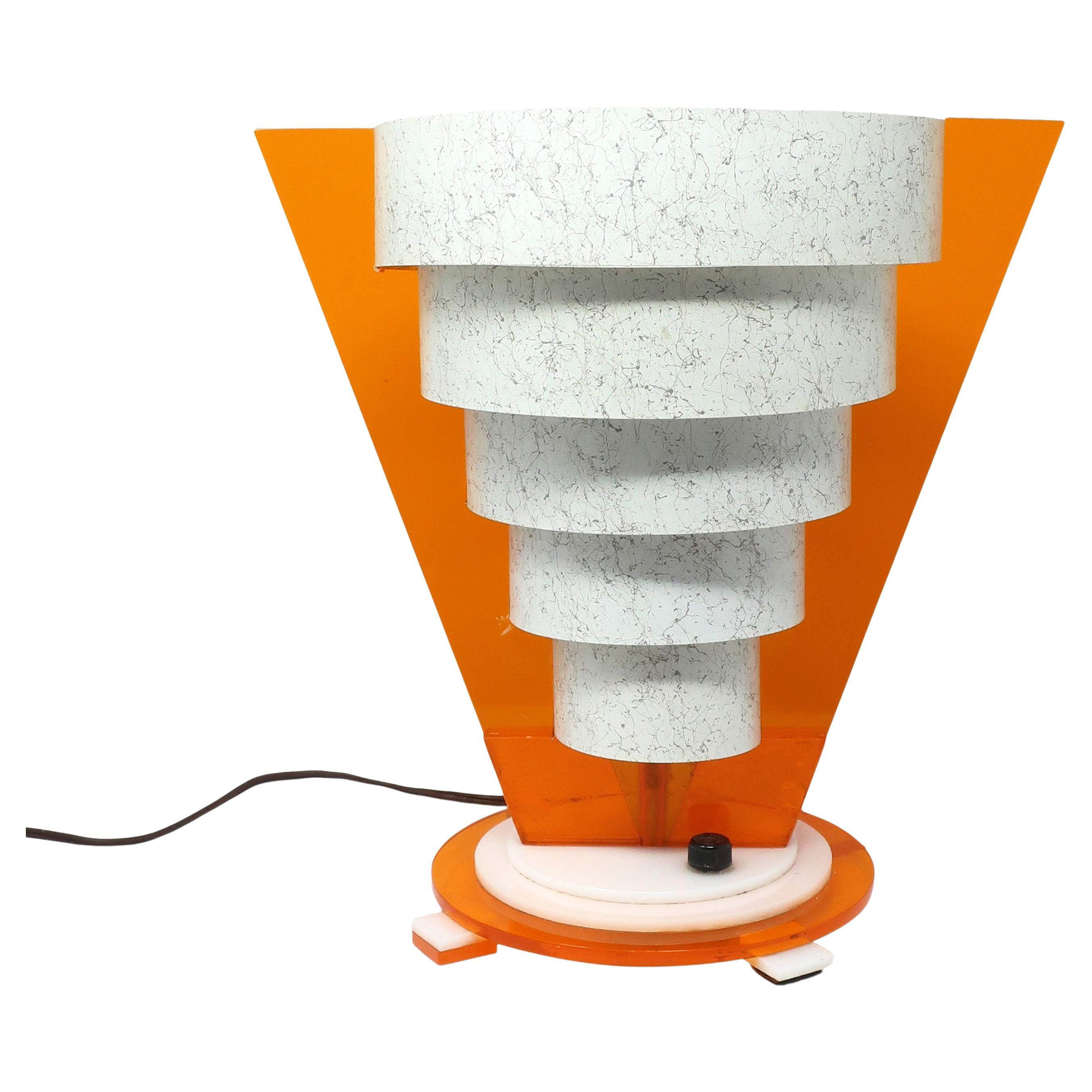 Mid Century Modern Orange and Gray Table Lamp For Sale