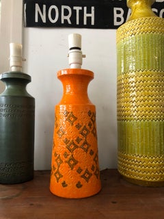 Mid-Century Modern Orange Bitossi Ceramic Lamp
