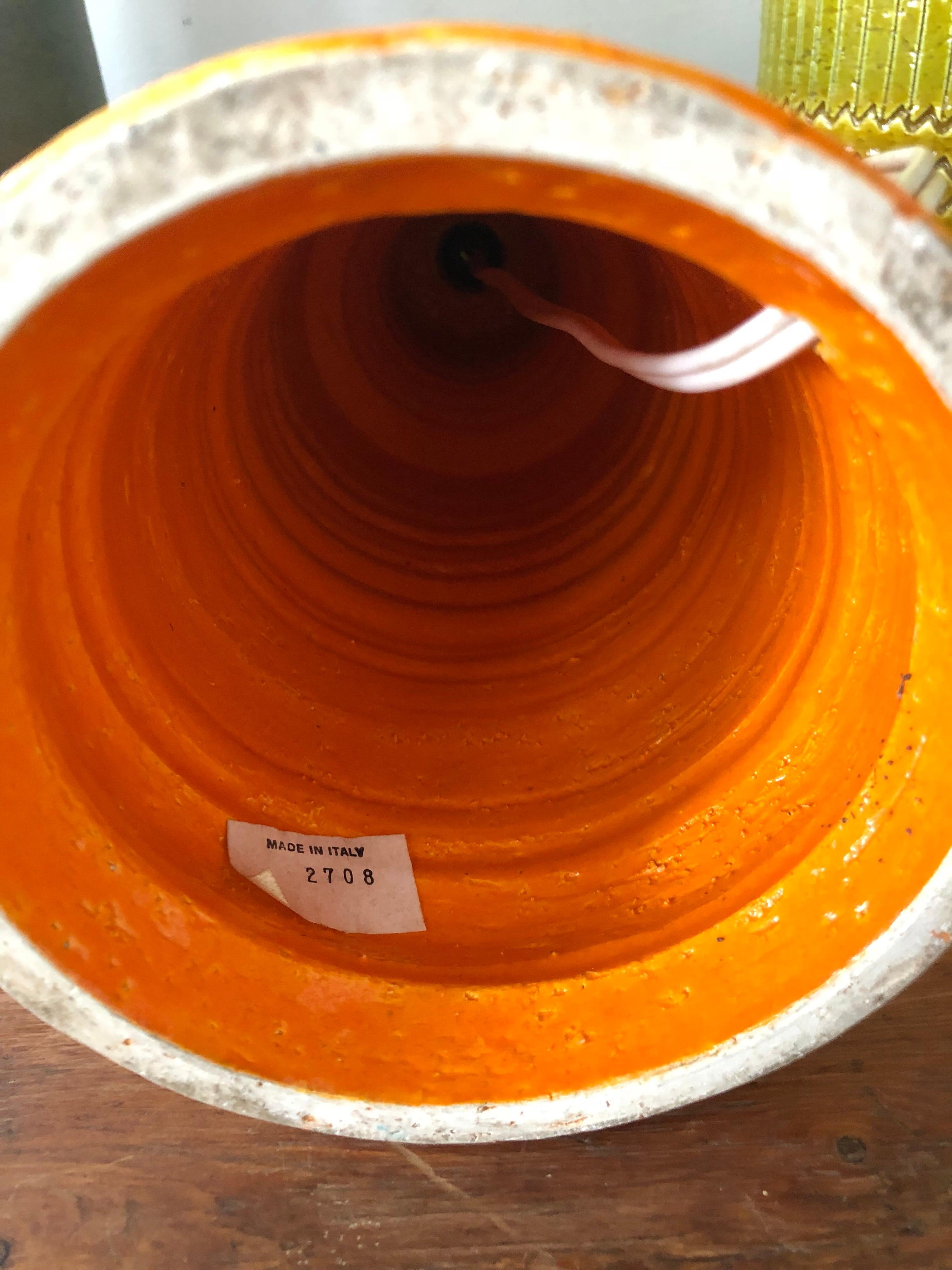 Mid-Century Modern Orange Bitossi Ceramic Lamp For Sale 3