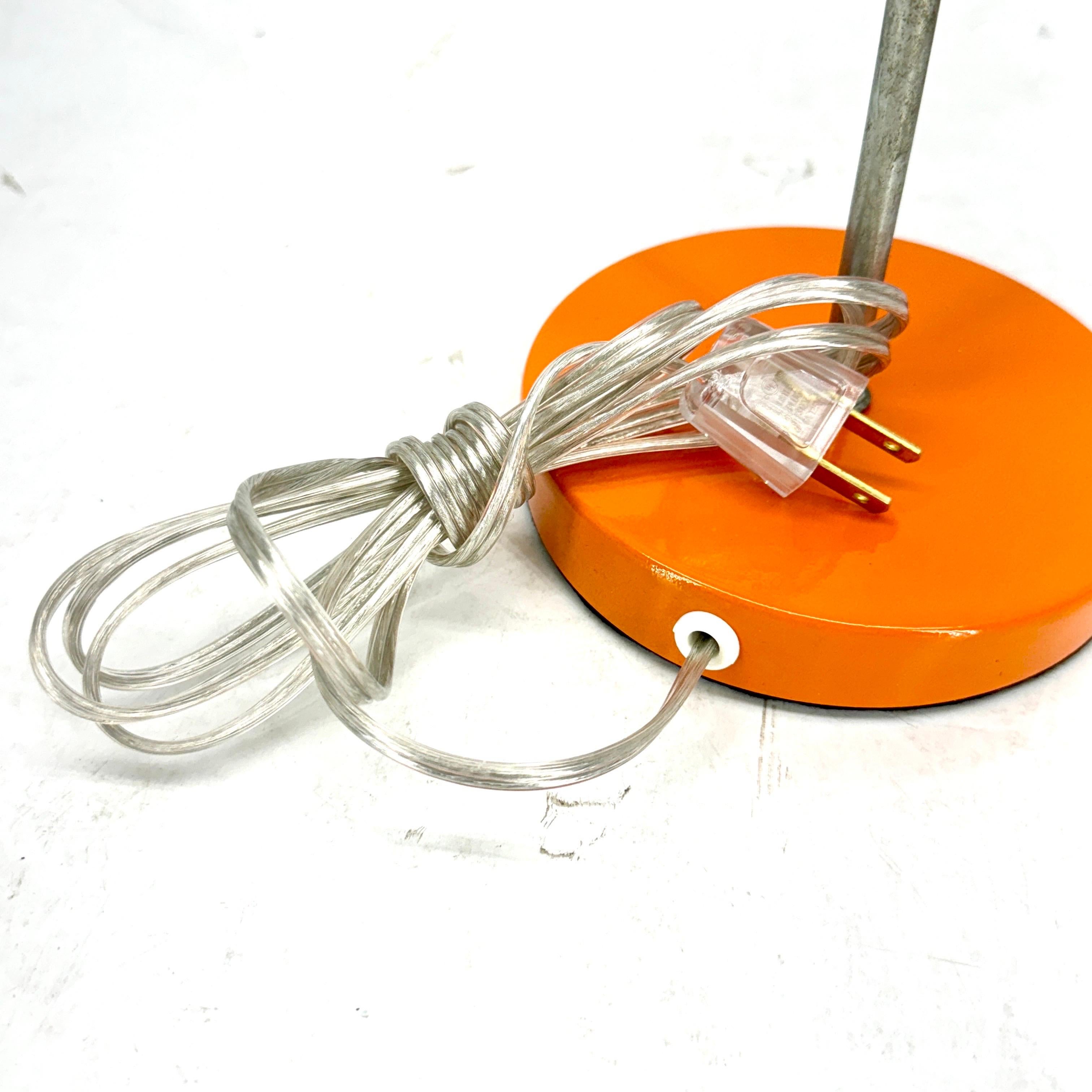 Mid-Century Modern Orange Cone Gooseneck Desk Lamp For Sale 6