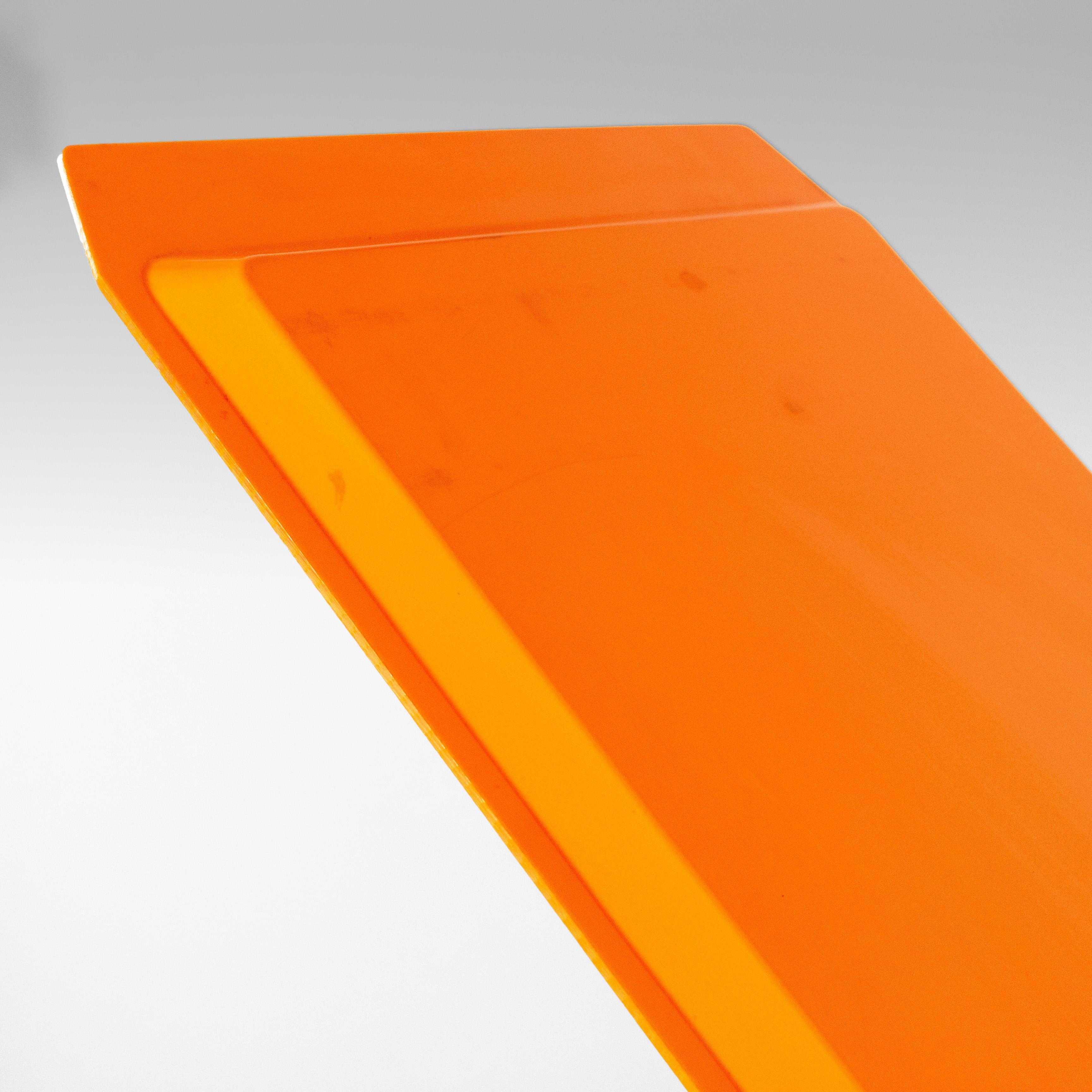 Orangefarbener klappbarer Barwagen im Stil von Kartell, Moderne der Mitte des Jahrhunderts, Italien 1970er Jahre im Angebot 5