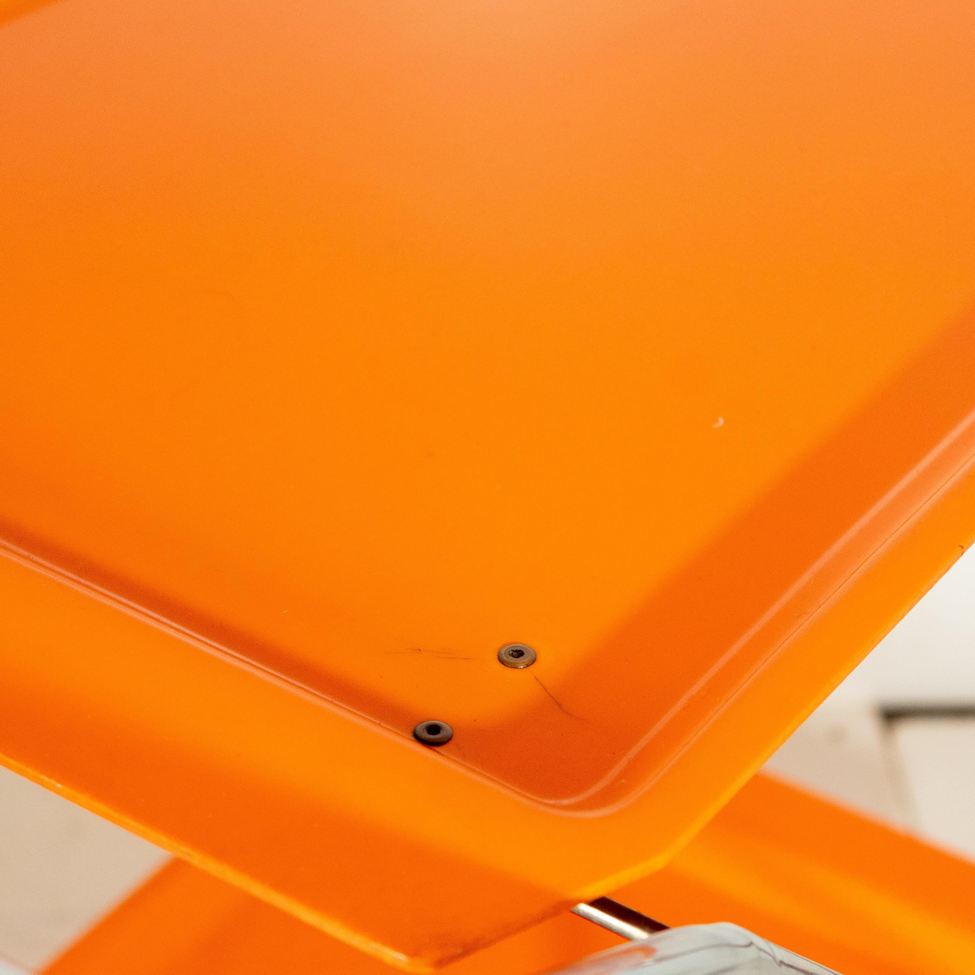 Orangefarbener klappbarer Barwagen im Stil von Kartell, Moderne der Mitte des Jahrhunderts, Italien 1970er Jahre im Angebot 9