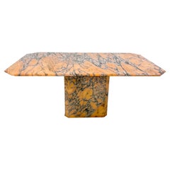 Mid-Century Modern Orange Marble Dining Table, Italy, 1970s