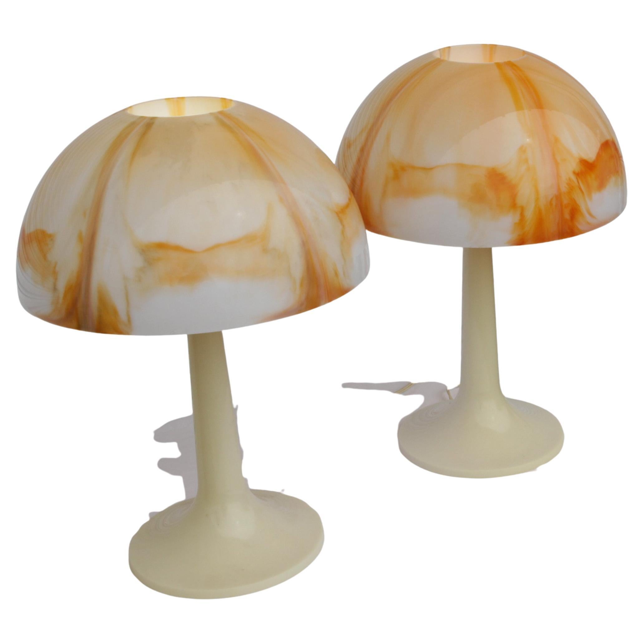 Lampade a fungo arancione di Gilbert Softlite del Mid Century Modern in vendita
