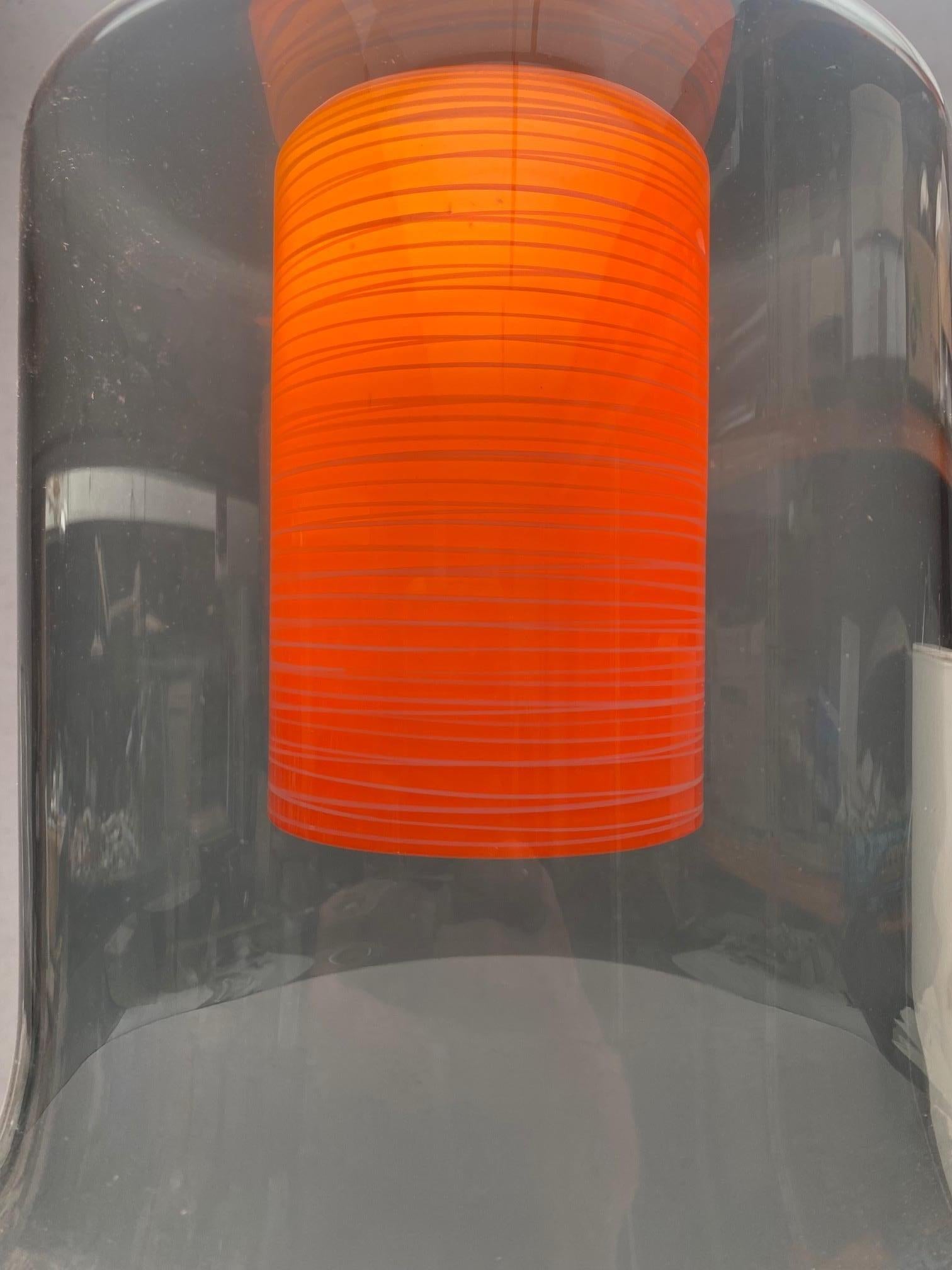 20th Century Mid-Century Modern Orange Scandinavian Hanging Lamp For Sale