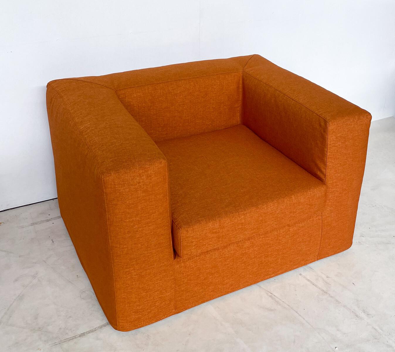 Mid-Century Modern Orange Seating Set, Italy,1970s - Orignal Upholstery.