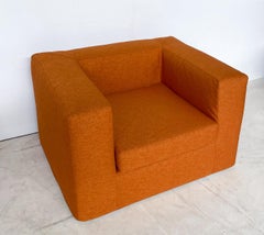 Mid-Century Modern Orange Seating Set, Italy, 1970s, Orignal Upholstery