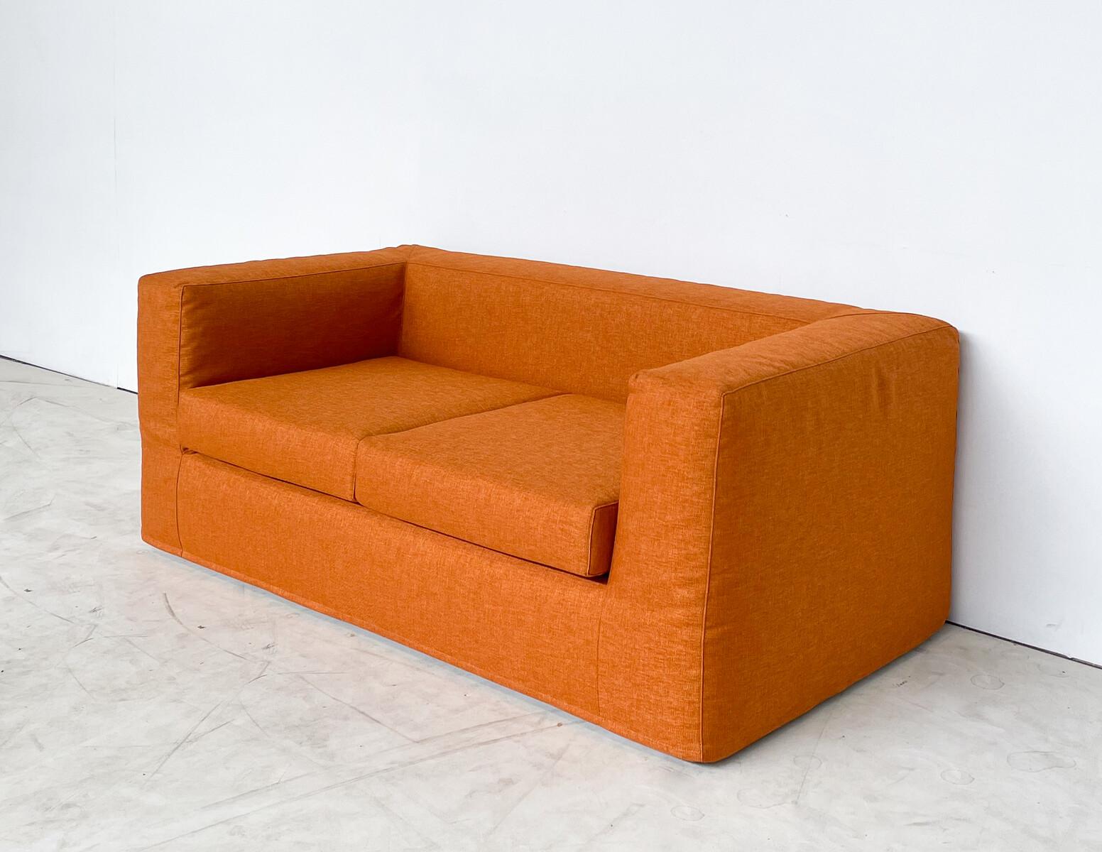 Orangefarbene Sitzgarnitur aus der Jahrhundertmitte, Italien, 1970er Jahre - Orignal-Polstermöbel (Italienisch) im Angebot