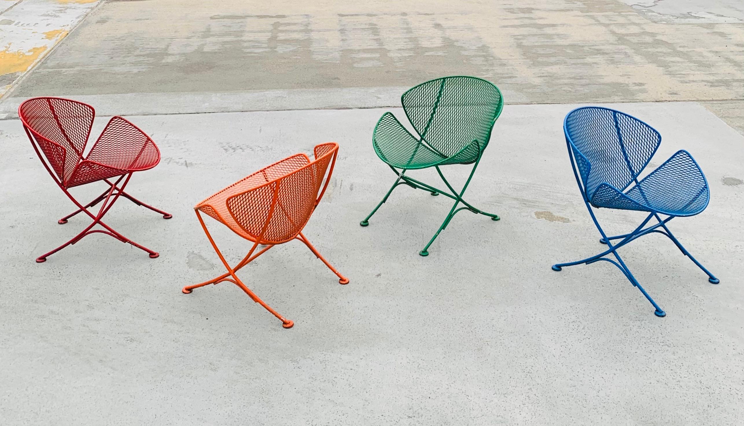 Iron Mid-Century Modern Orange Slice Chairs by Maurizio Tempestini for Salterini