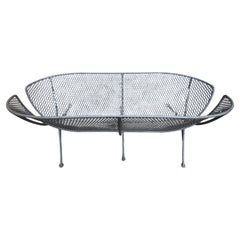 Mid Century Modern Orange Slice  Patio Garden Bench by Tempestini - Salterini