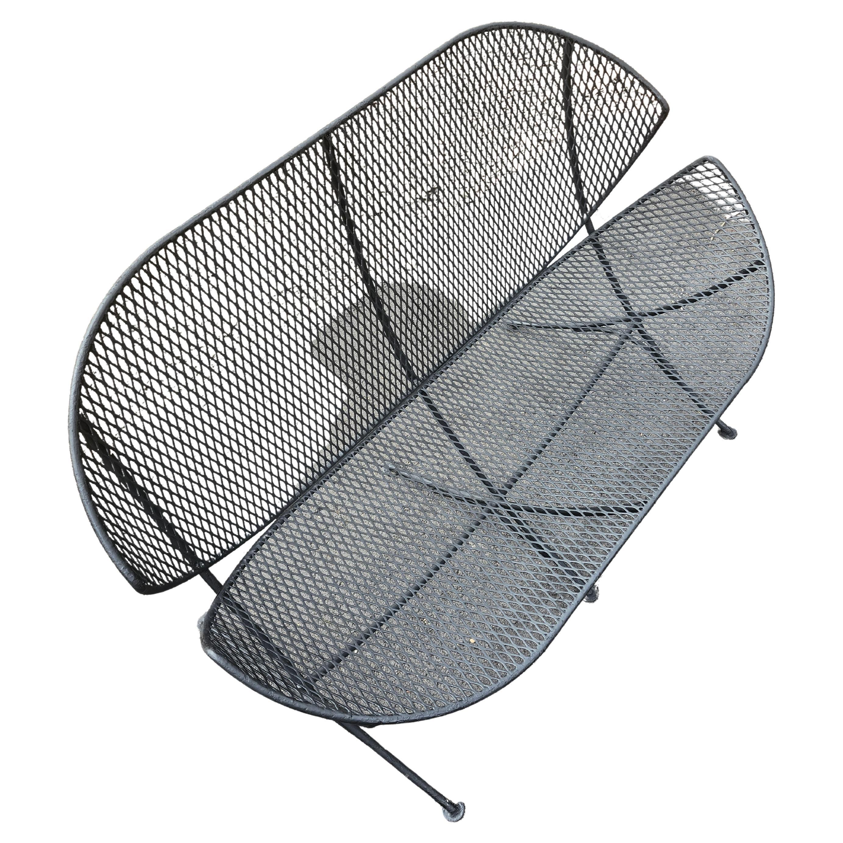 Mid-Century Modern lice orange mi-siècle moderne  Banc de jardin de patio par Tempestini - Salterini en vente