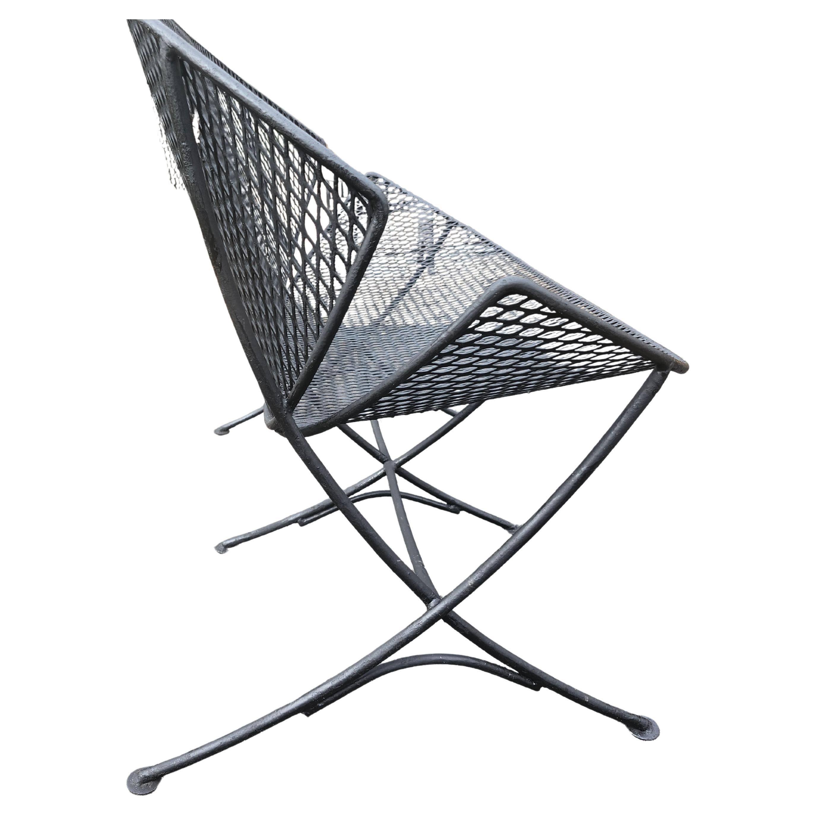 Fait main lice orange mi-siècle moderne  Banc de jardin de patio par Tempestini - Salterini en vente