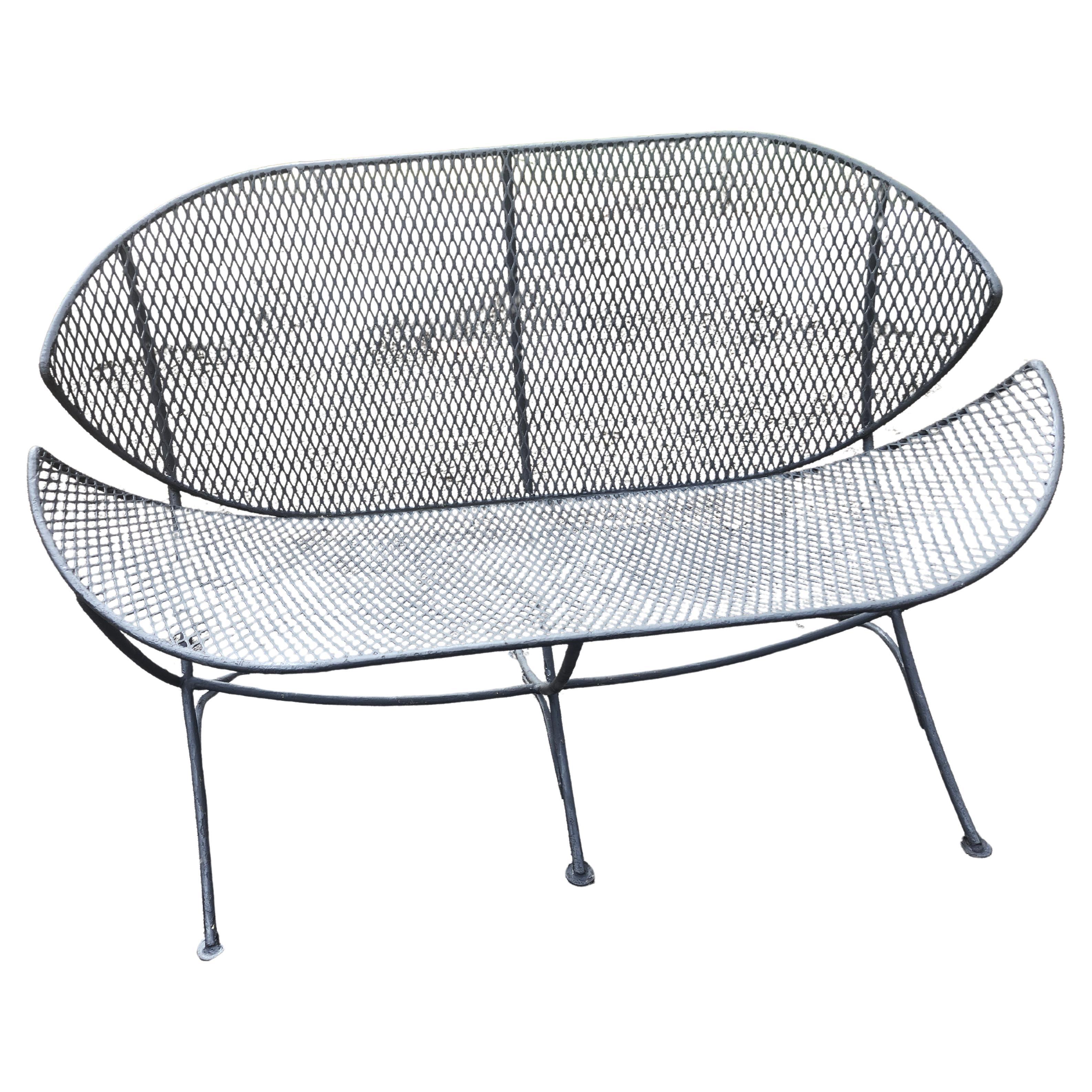 lice orange mi-siècle moderne  Banc de jardin de patio par Tempestini - Salterini en vente