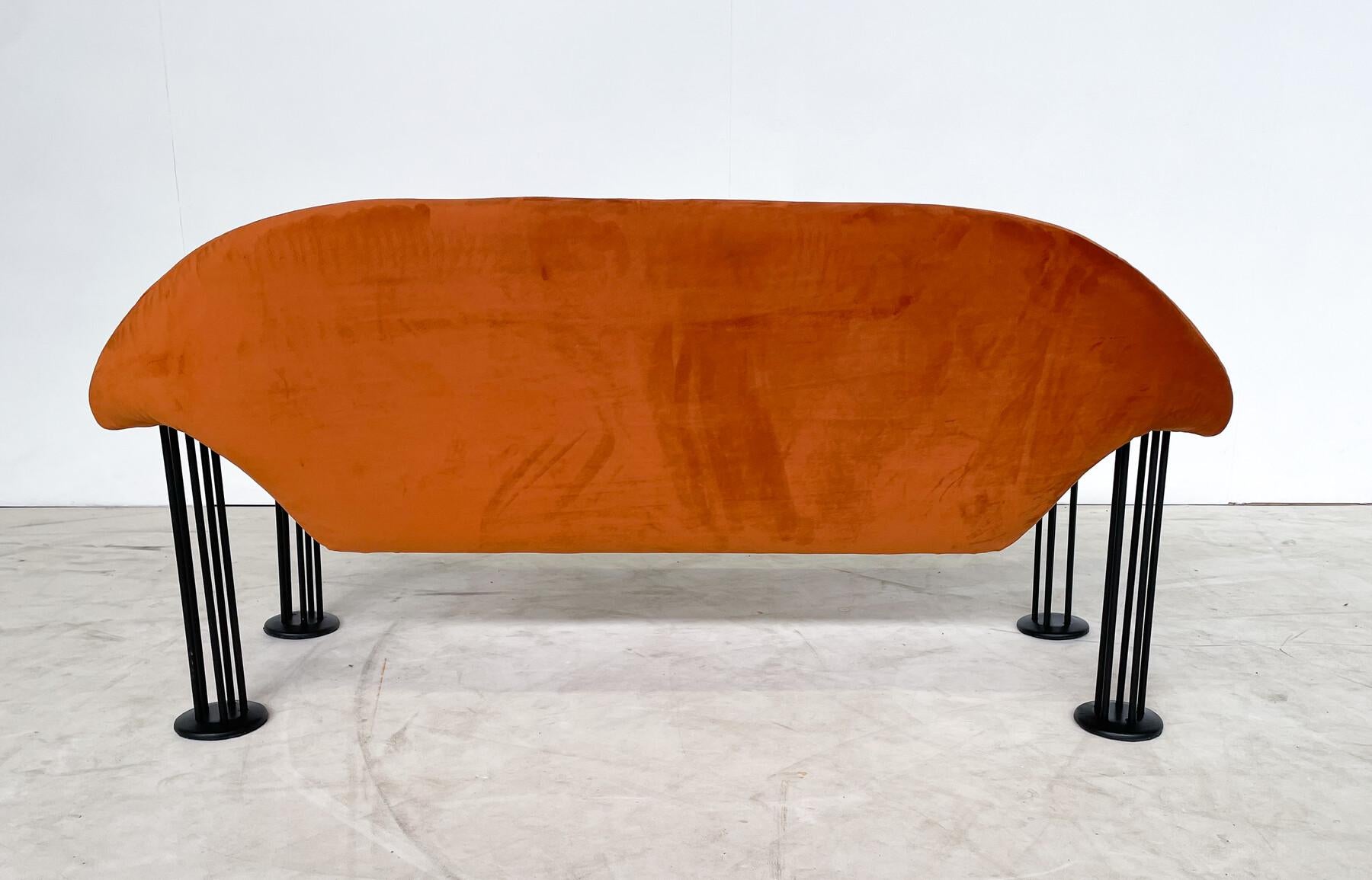 German Mid-Century Modern Orange Sofa by Burkhard Vogtherr for Hain + Tohme For Sale