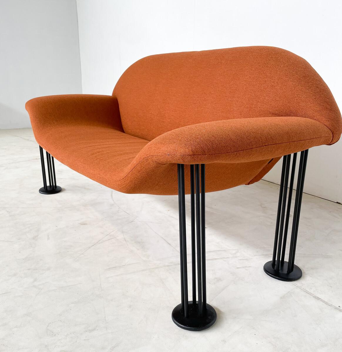 Orangefarbenes Mid-Century-Modern-Sofa von Burkhard Vogtherr für Hain + Tohme (Deutsch) im Angebot