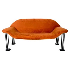 Mid-Century Modern Orange Sofa by Burkhard Vogtherr for Hain + Tohme