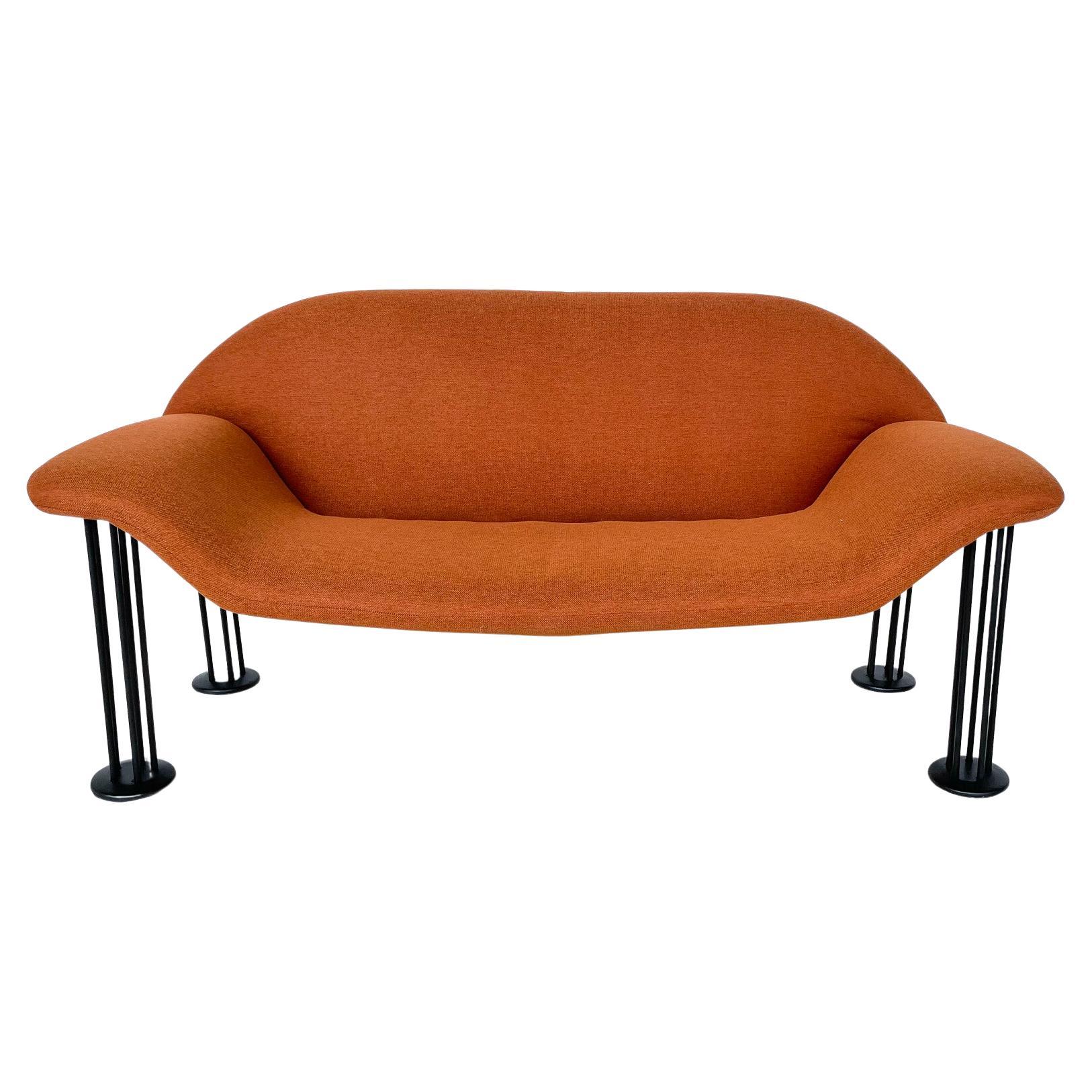 Orangefarbenes Mid-Century-Modern-Sofa von Burkhard Vogtherr für Hain + Tohme im Angebot
