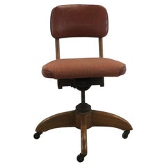 Mid Century Modern Orange Swivel Office Chair