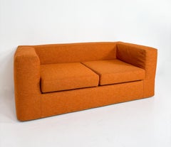 Mid-Century Modern Orange Two-Seater Sofa, Italy, 1970s