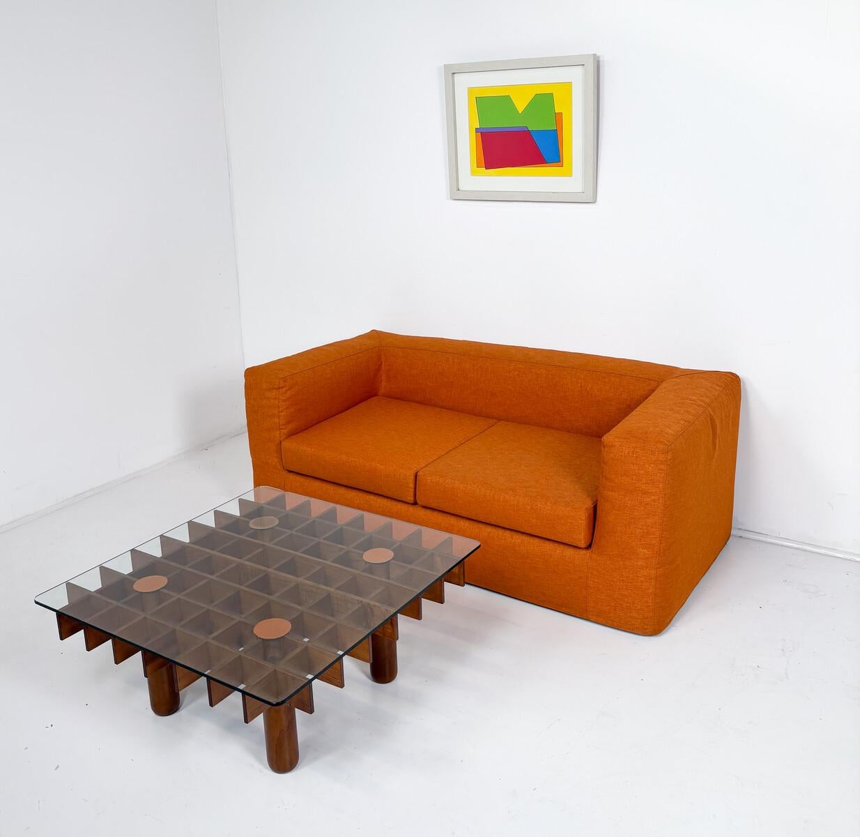 Fin du 20e siècle Canapé deux places orange, Italie, 1970 en vente