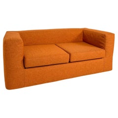 Mid-Century Modern Orange Two-Seater Sofa, Italy, 1970s