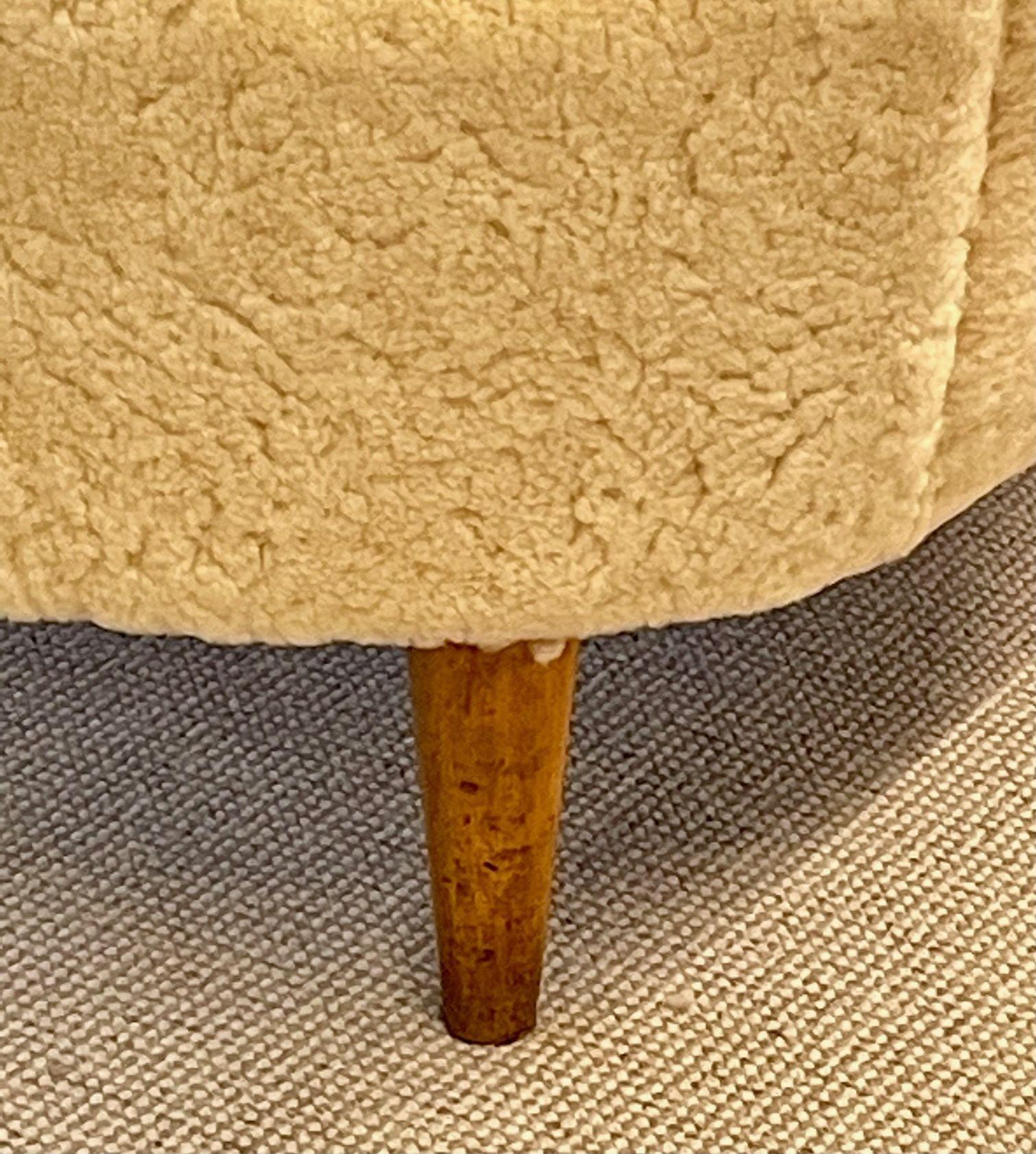 Mid-Century Modern High-Back Danish Lounge Chair, Otto Schultz, Sheepskin, 1950s 4