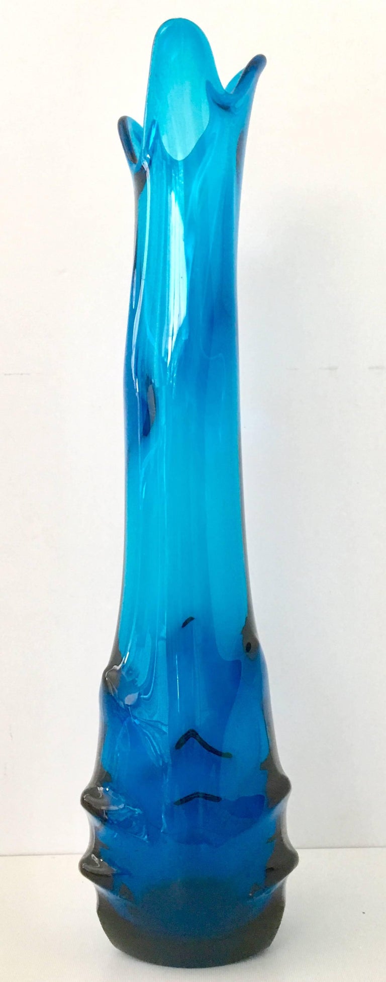 MidCentury Modern Twisted Spiral Amber Murano Glass Vase at 1stdibs